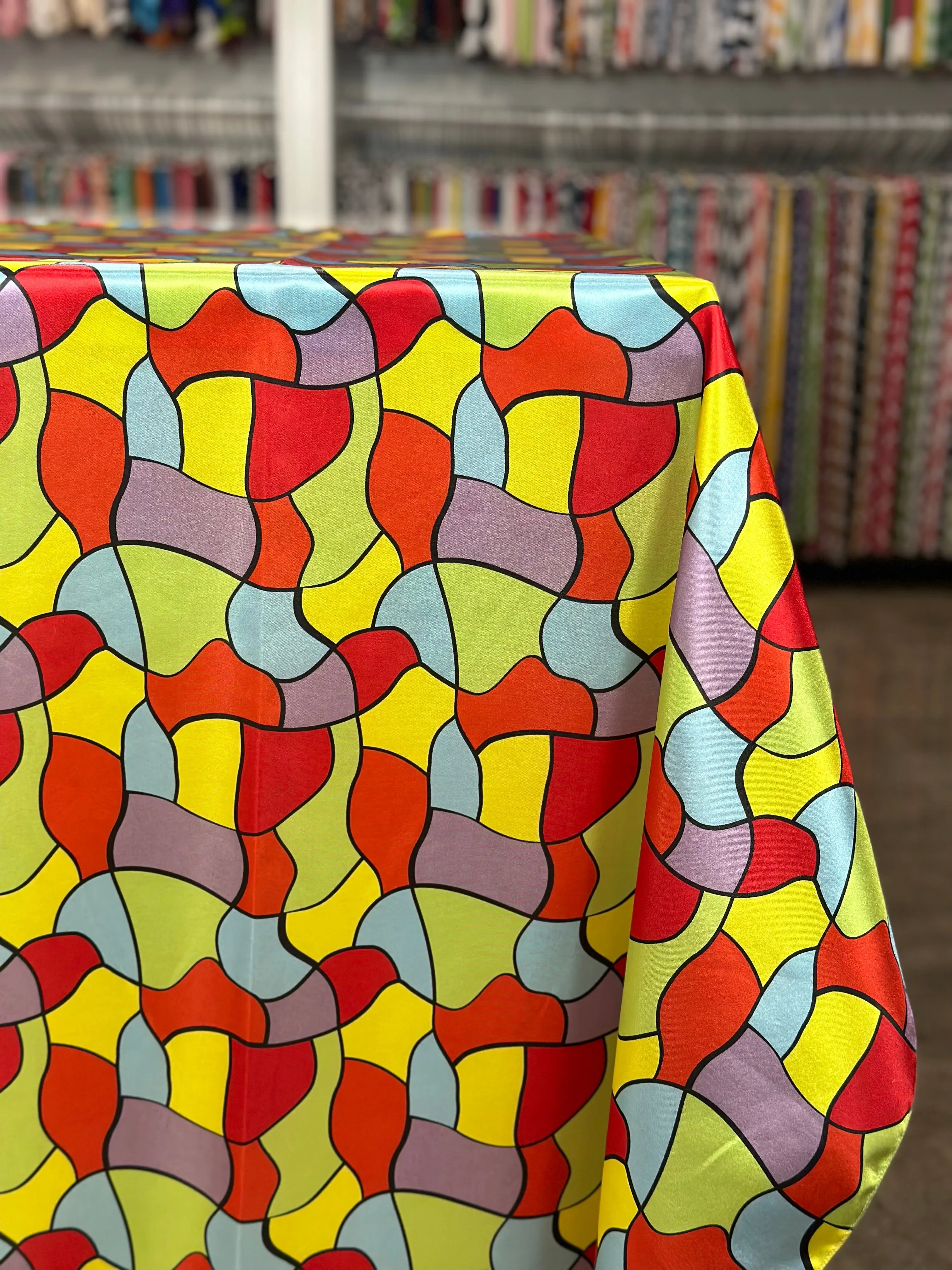 10pcs - Puzzle Piece Print Table Linen 132" Round
