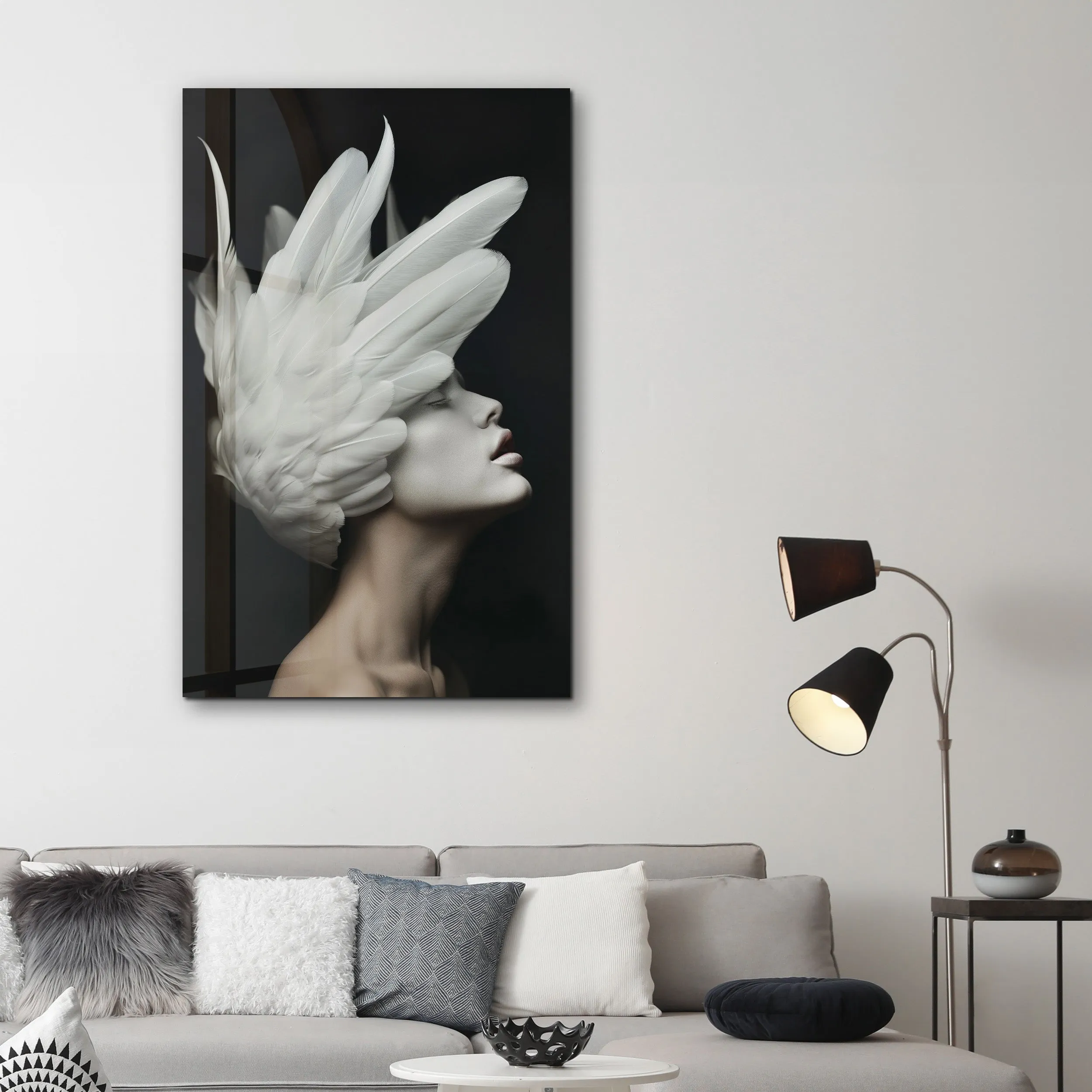 Angel Head - Contemporary Glass Wall Art