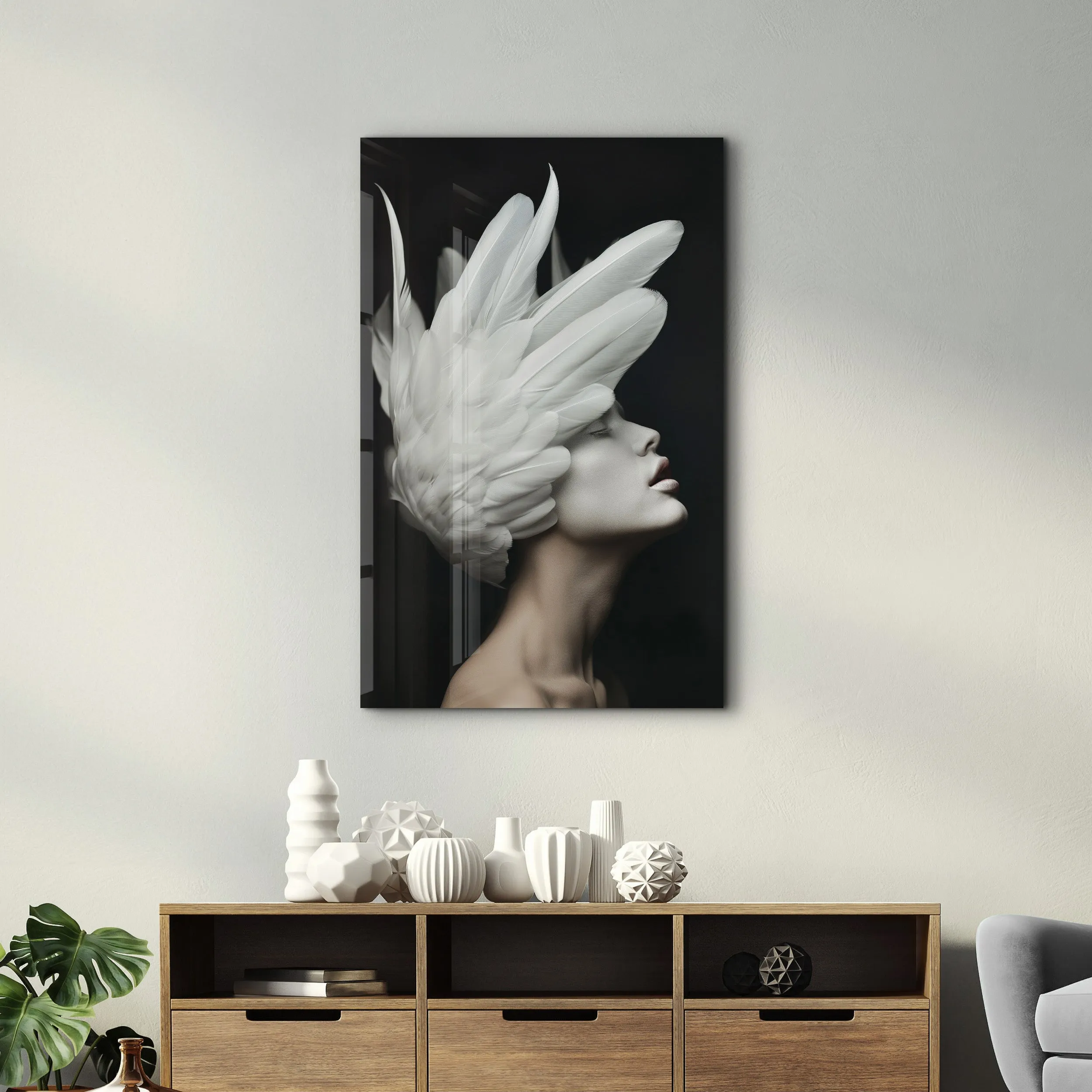 Angel Head - Contemporary Glass Wall Art