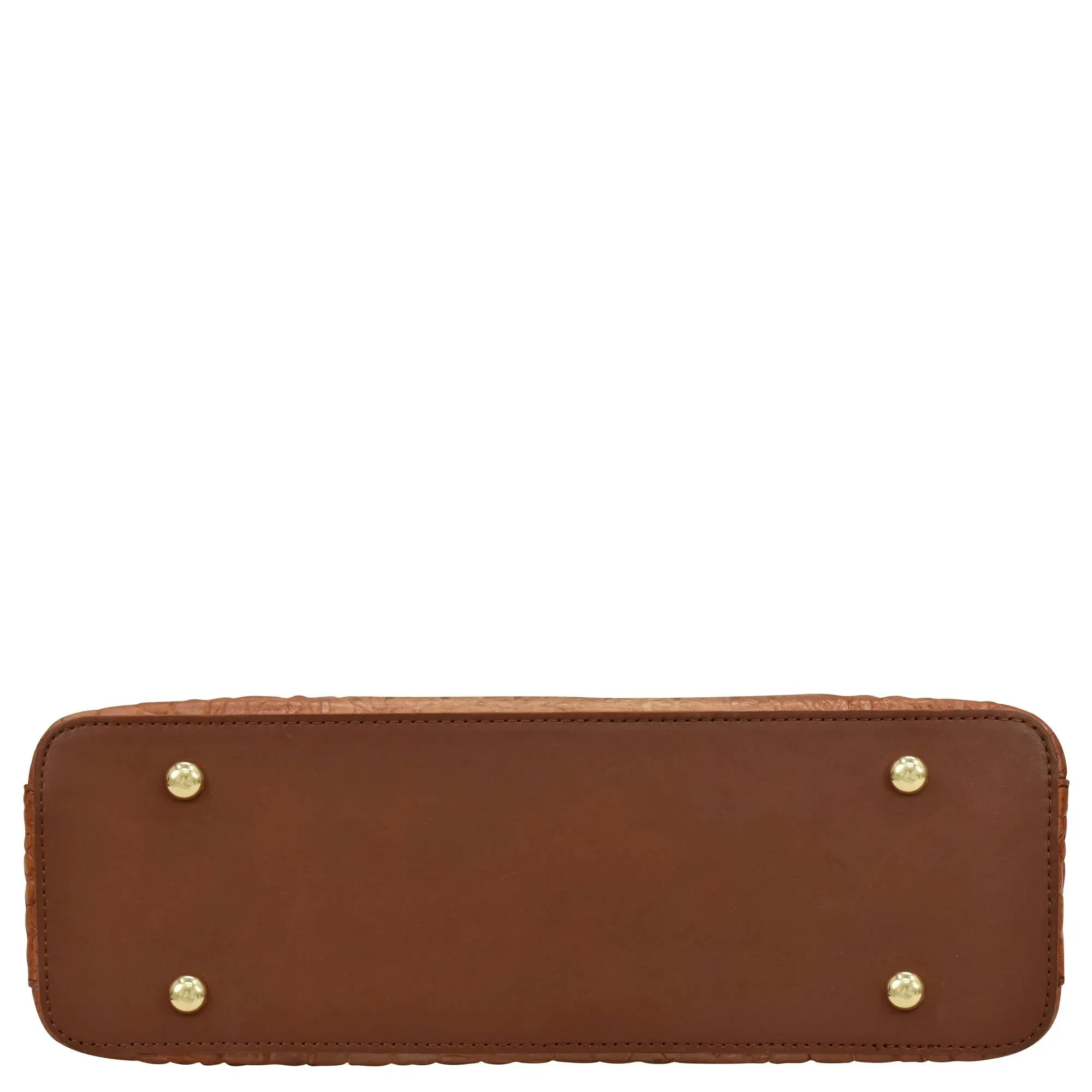 Anuschka Hobo With Chain Strap Croc Embossed Caramel