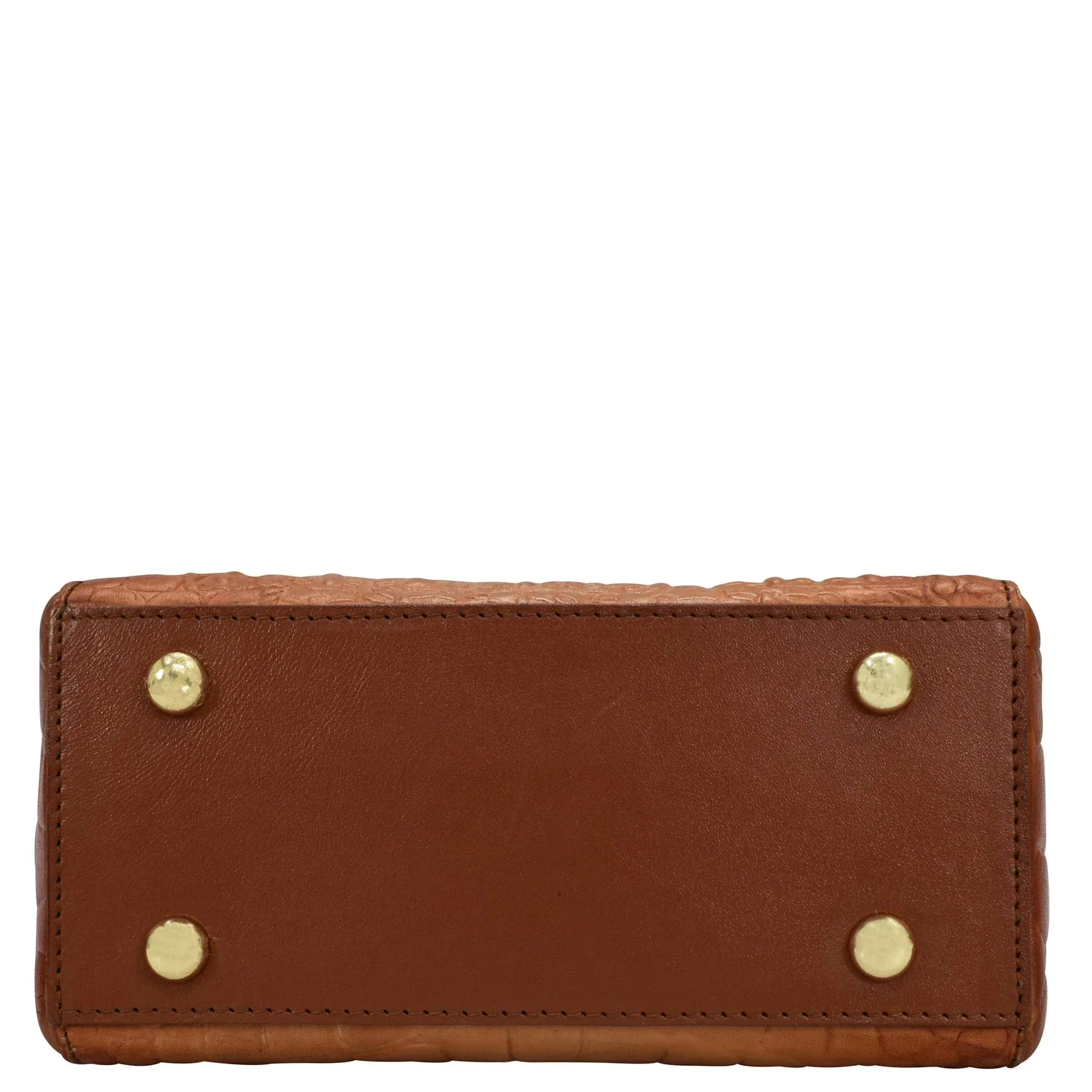 Anuschka Small Zip Around Travel Organizer Croc Embossed Caramel