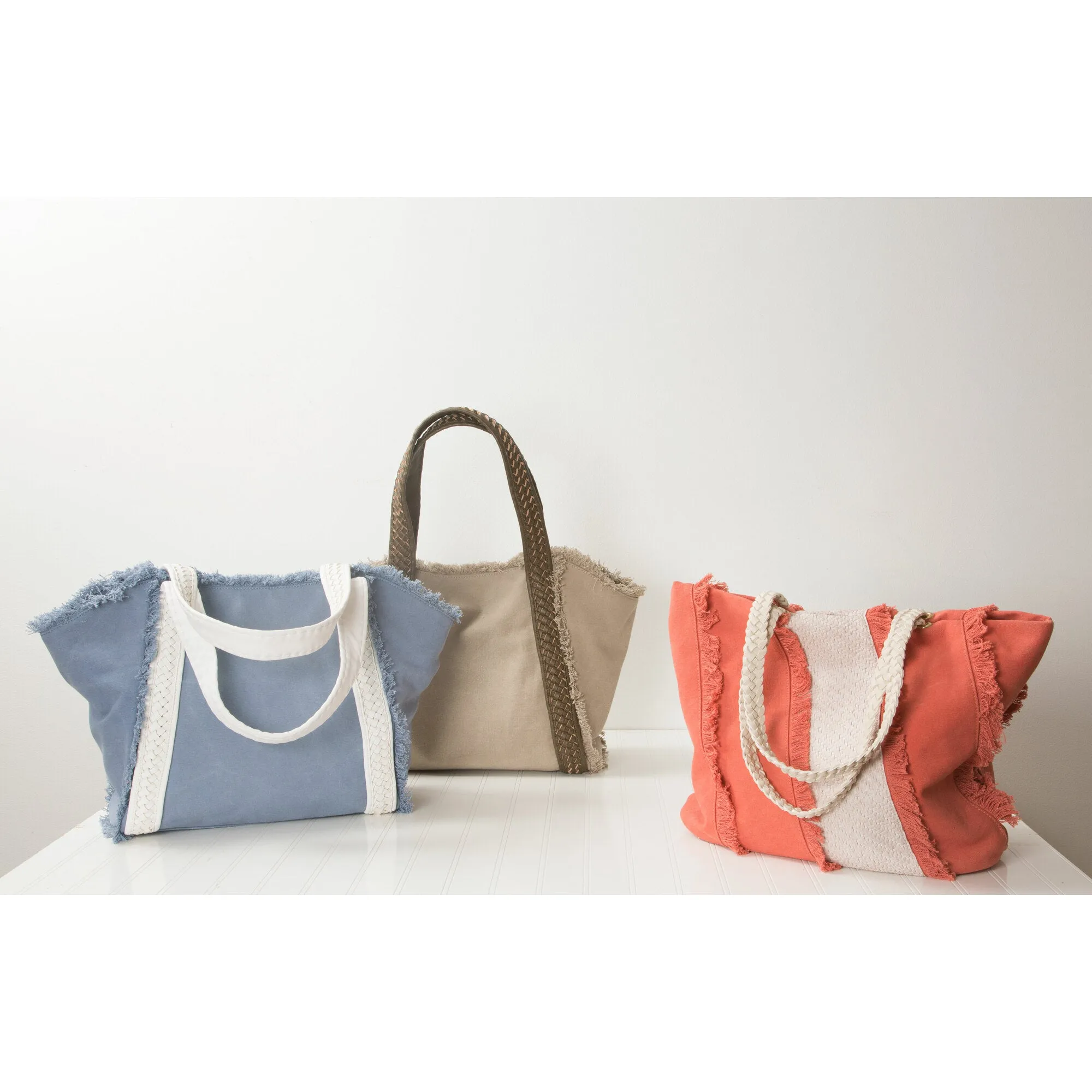 Arctic 19" x 13" Frayed Canvas Handbag