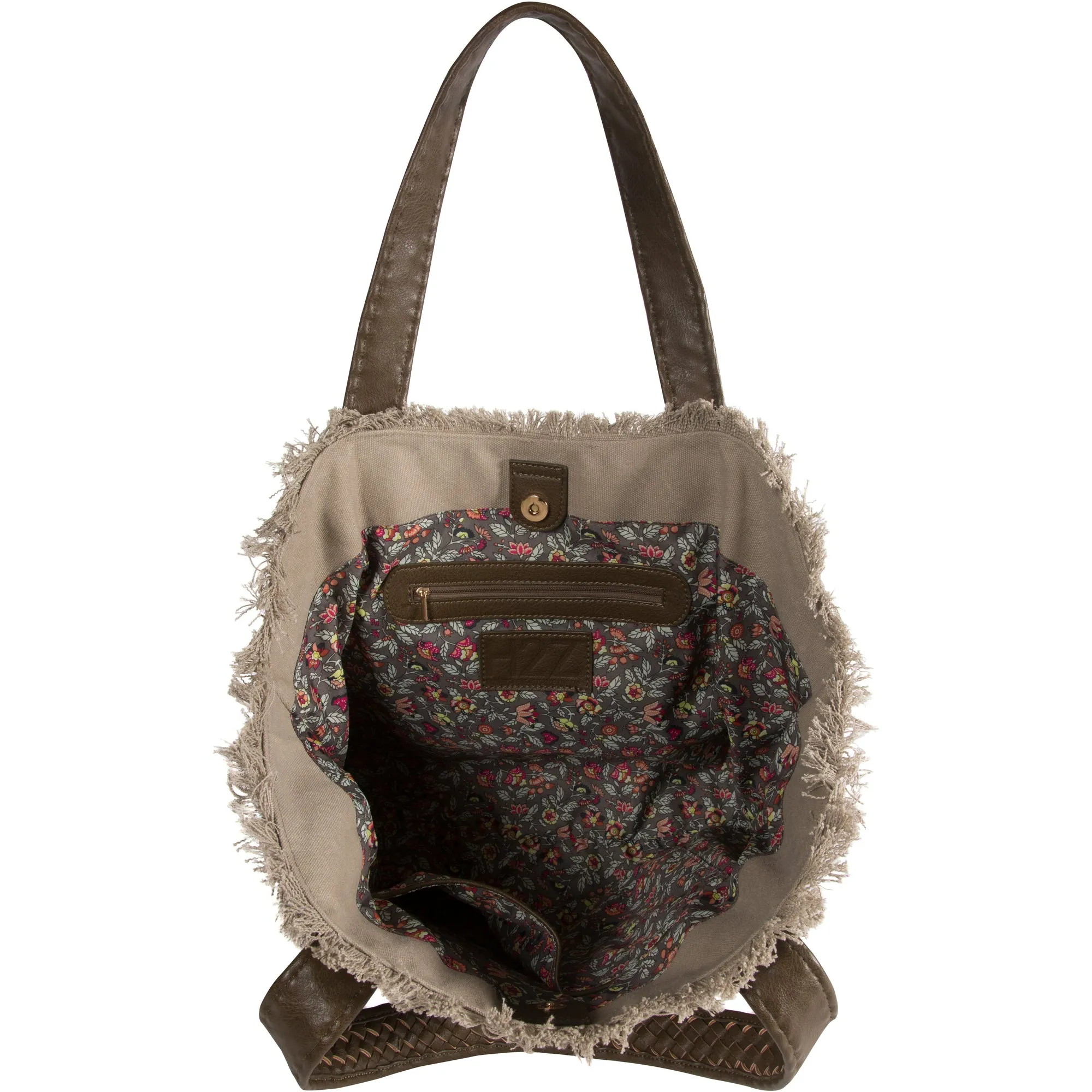 Arctic 19" x 13" Frayed Canvas Handbag