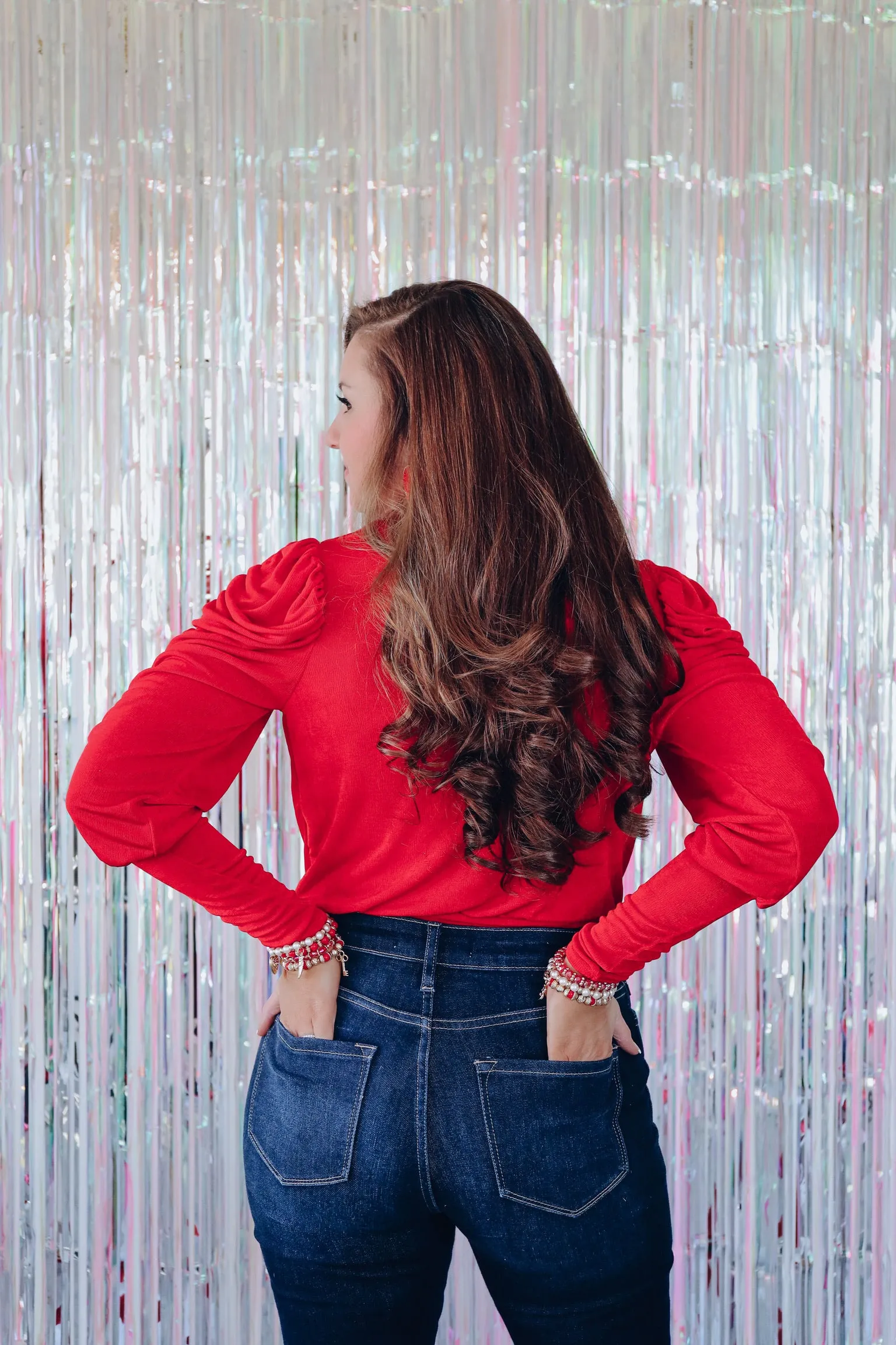 Being Bold In Red Surplice Bodysuit