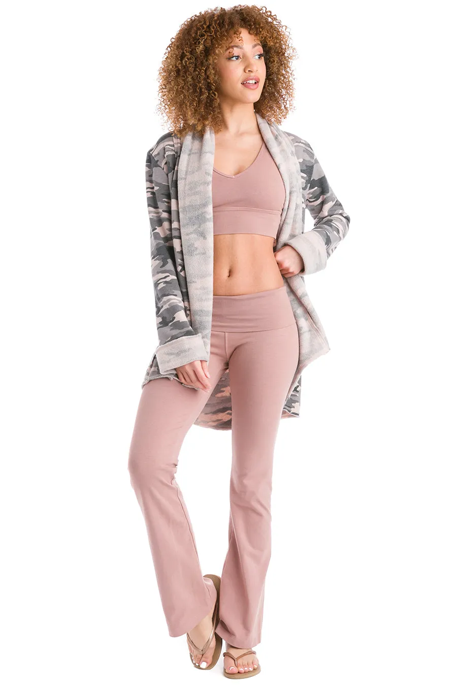 Camo Slouchy Sherpa Cardigan