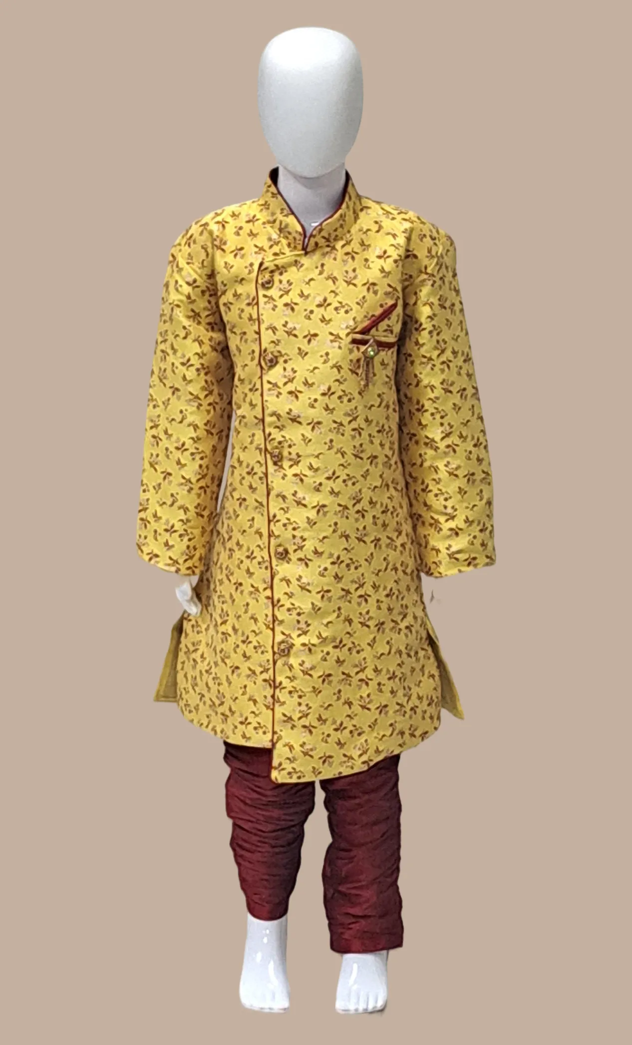 Canary Yellow Embroidered Kurta Set