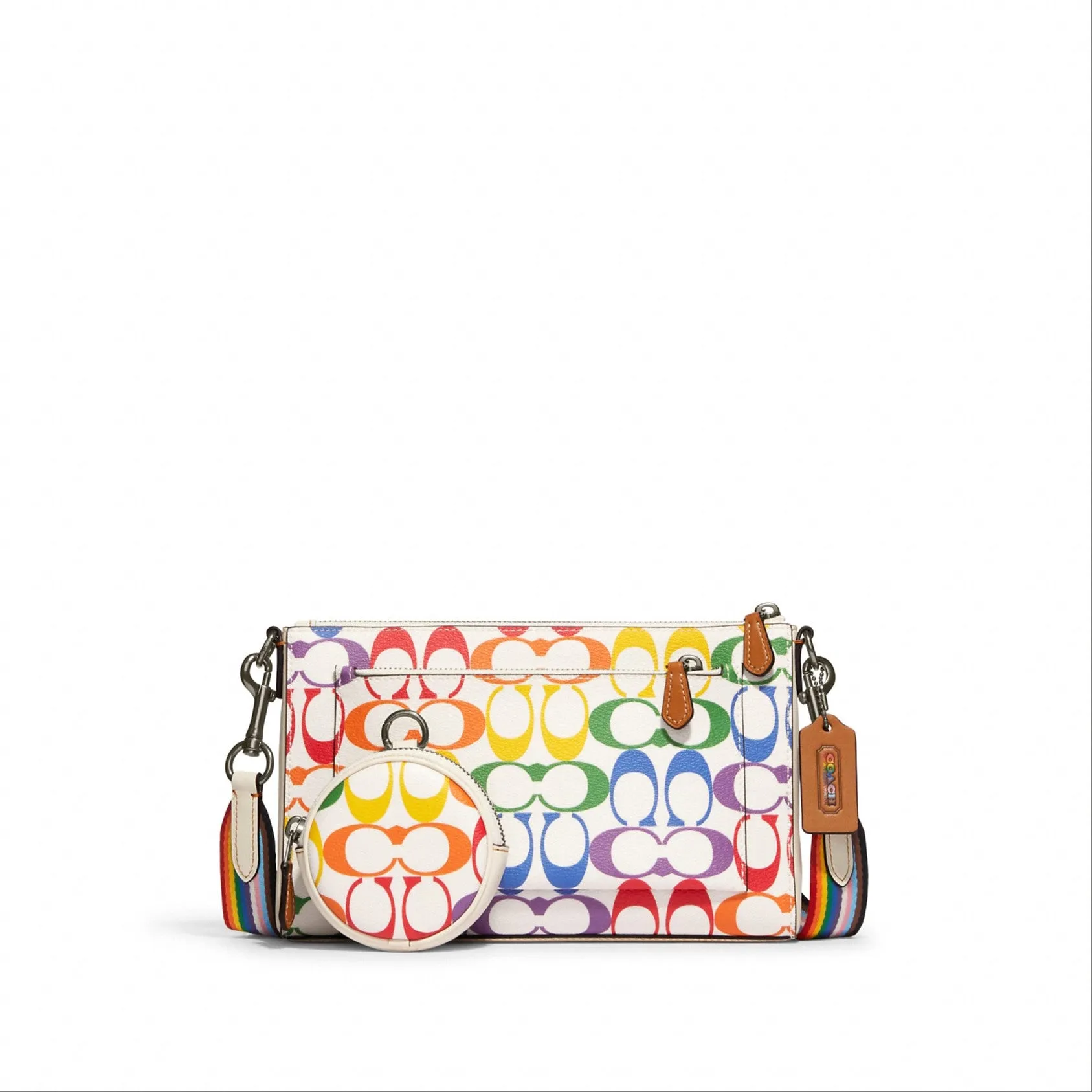 Coach Holden Crossbody In Rainbow Signature Canvas