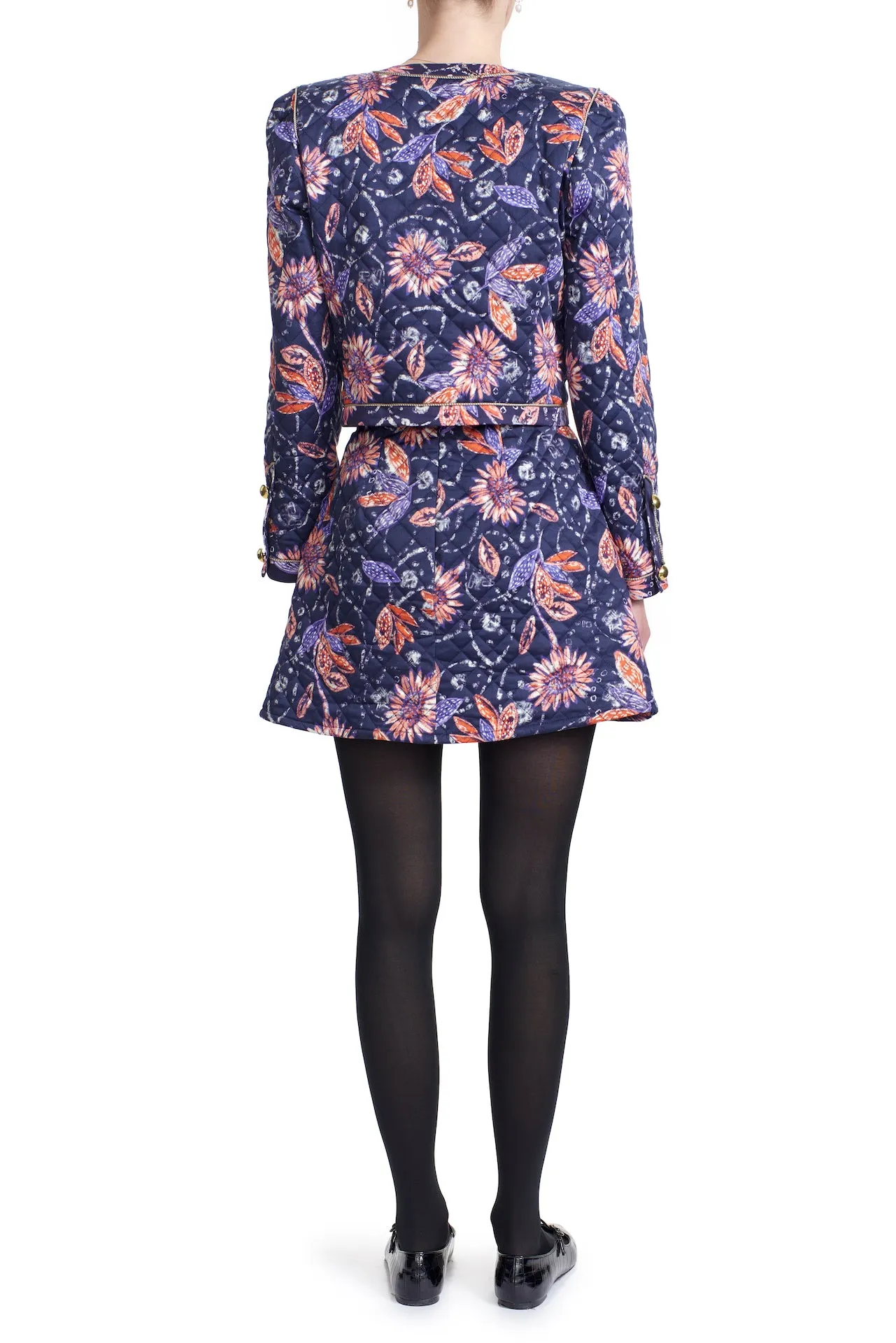 CORALIE QUILTED JACKET- Chalk Flower