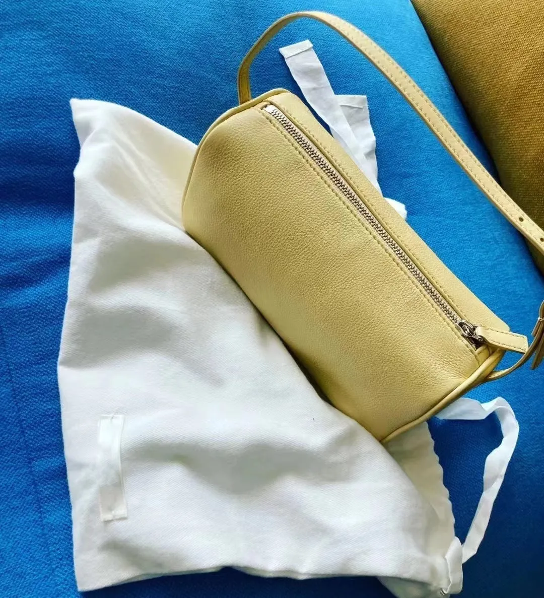 DUNNMALL Niche Row Pen Holder Bag Suede Leather Underarm Bag 90S Bag Mini Square Pouch Leather Handbag Pencil Box