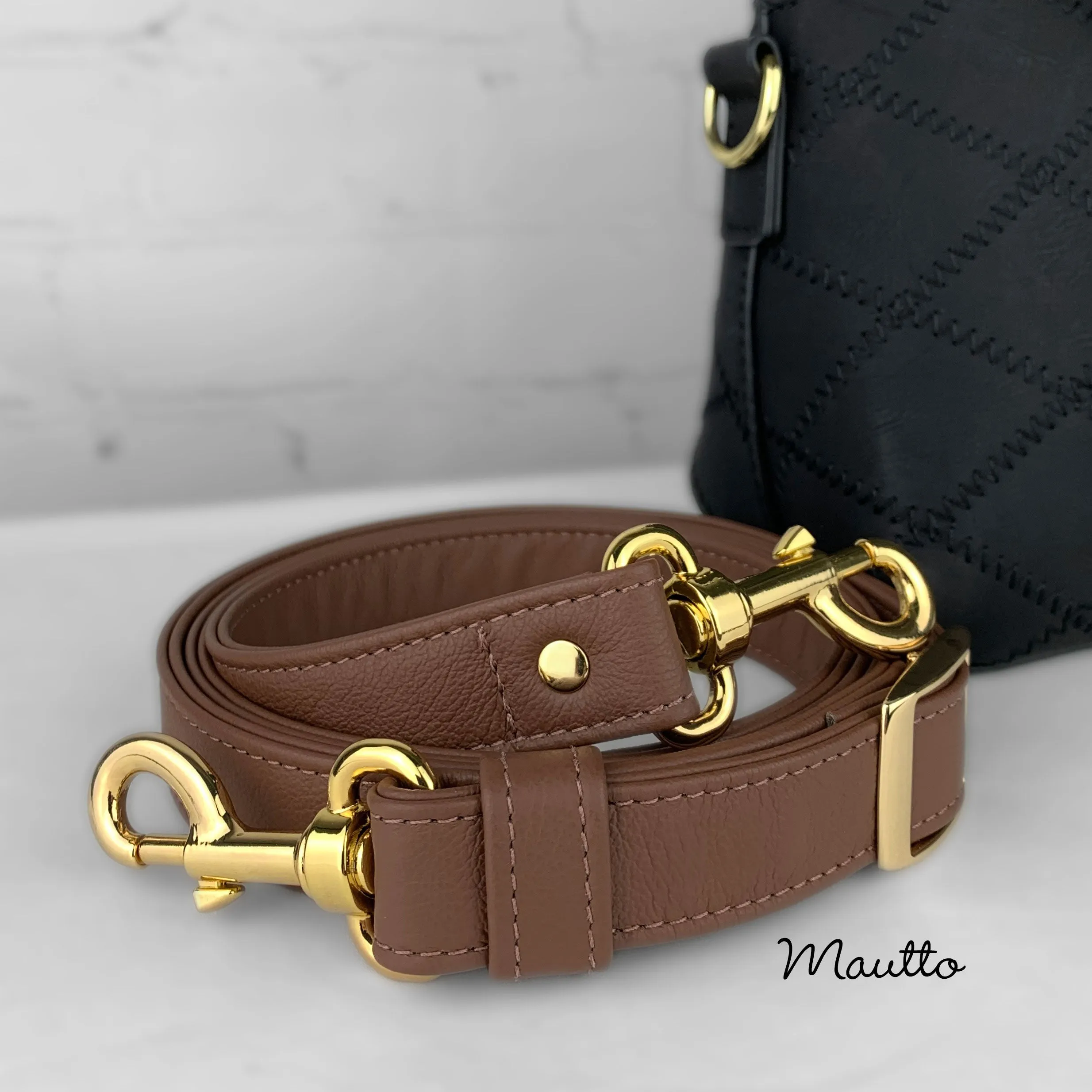 Extra Long, Adjustable Leather Strap - 65 inch Max Length, 1 inch (25mm) Wide - Choose Gold-tone Connector Style - Modern Colors Collection