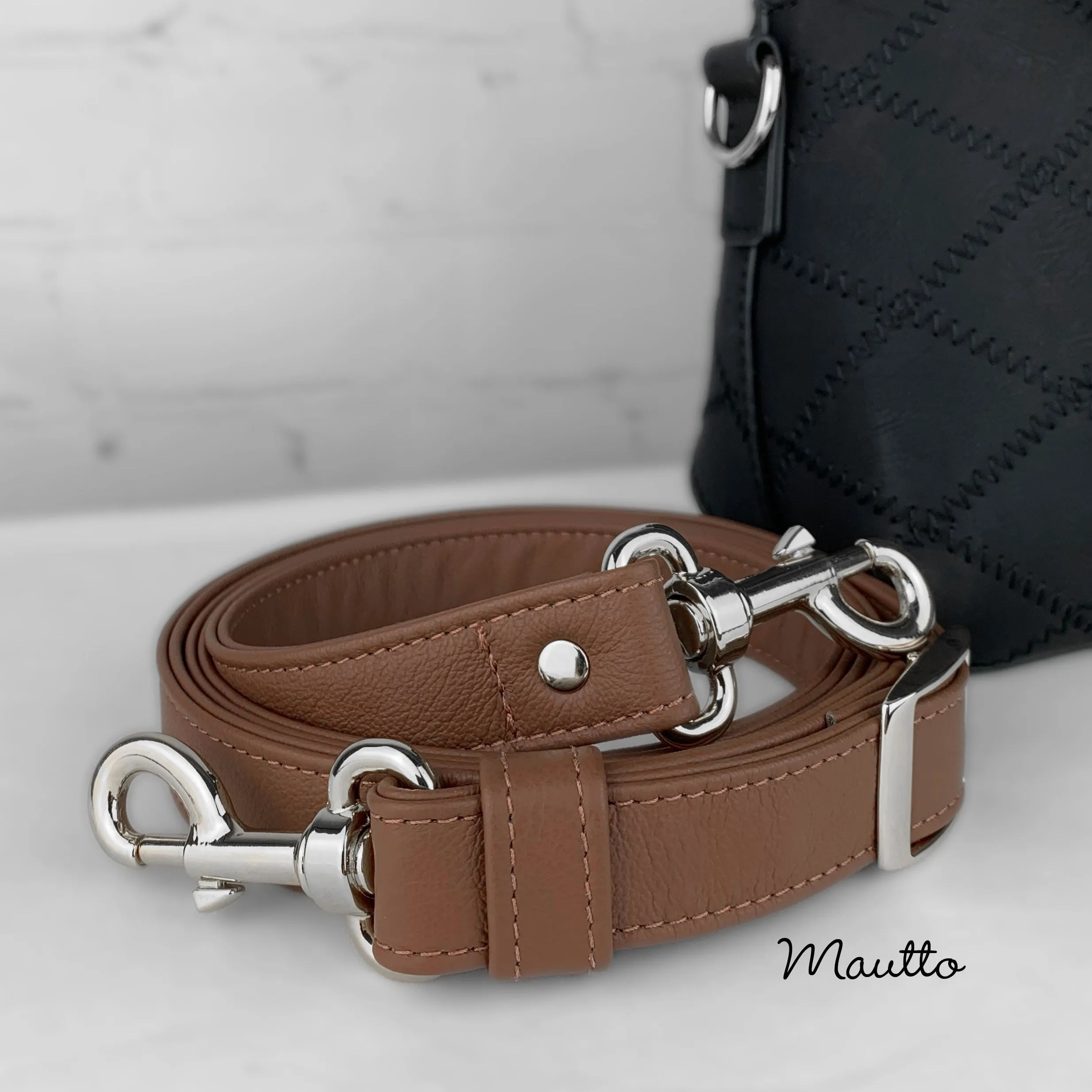 Extra Long, Adjustable Leather Strap - 65 inch Max Length, 1 inch (25mm) Wide - Choose Silver-tone or Black Connector Style - Modern Colors Collection