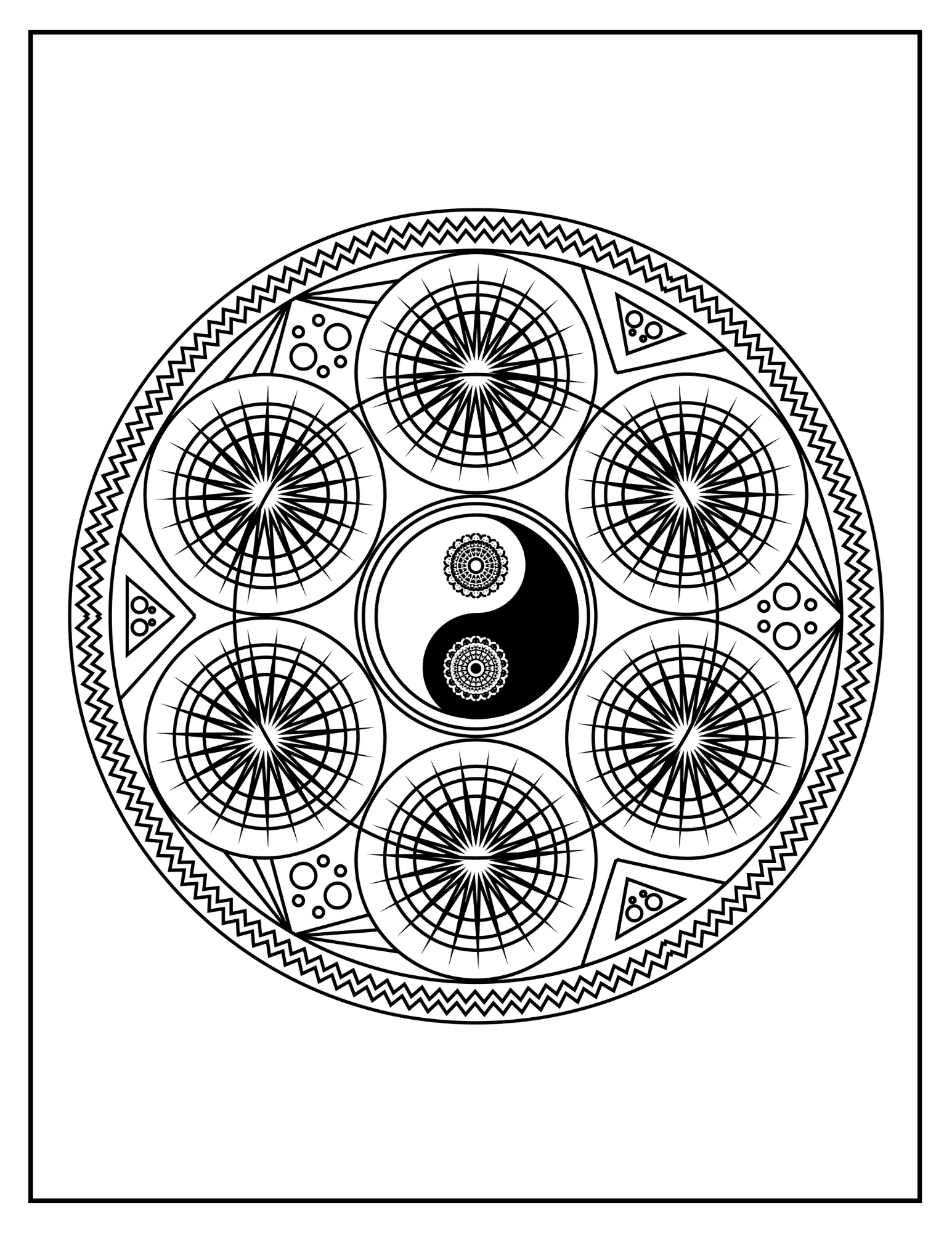 Find Your Serenity: Printable Mandala Coloring Book - Peace