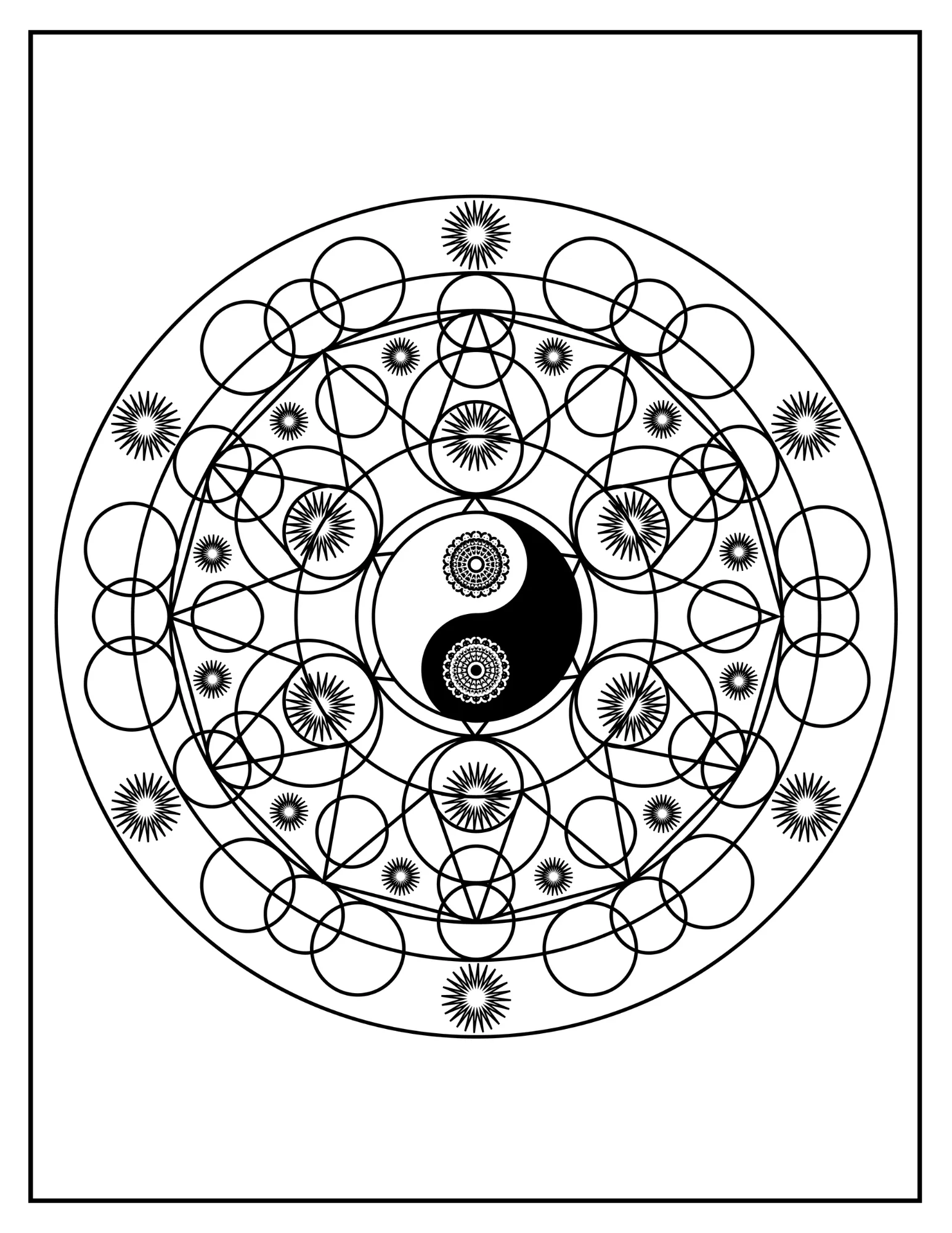 Find Your Serenity: Printable Mandala Coloring Book - Peace