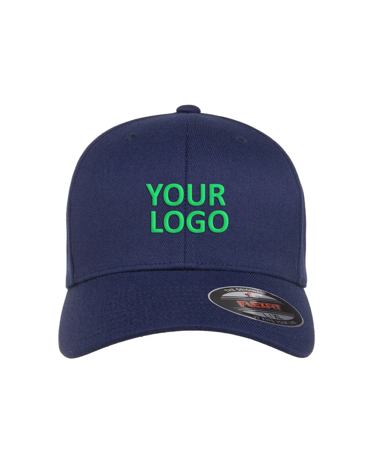 Flexfit Wool Blend Custom Caps, Navy