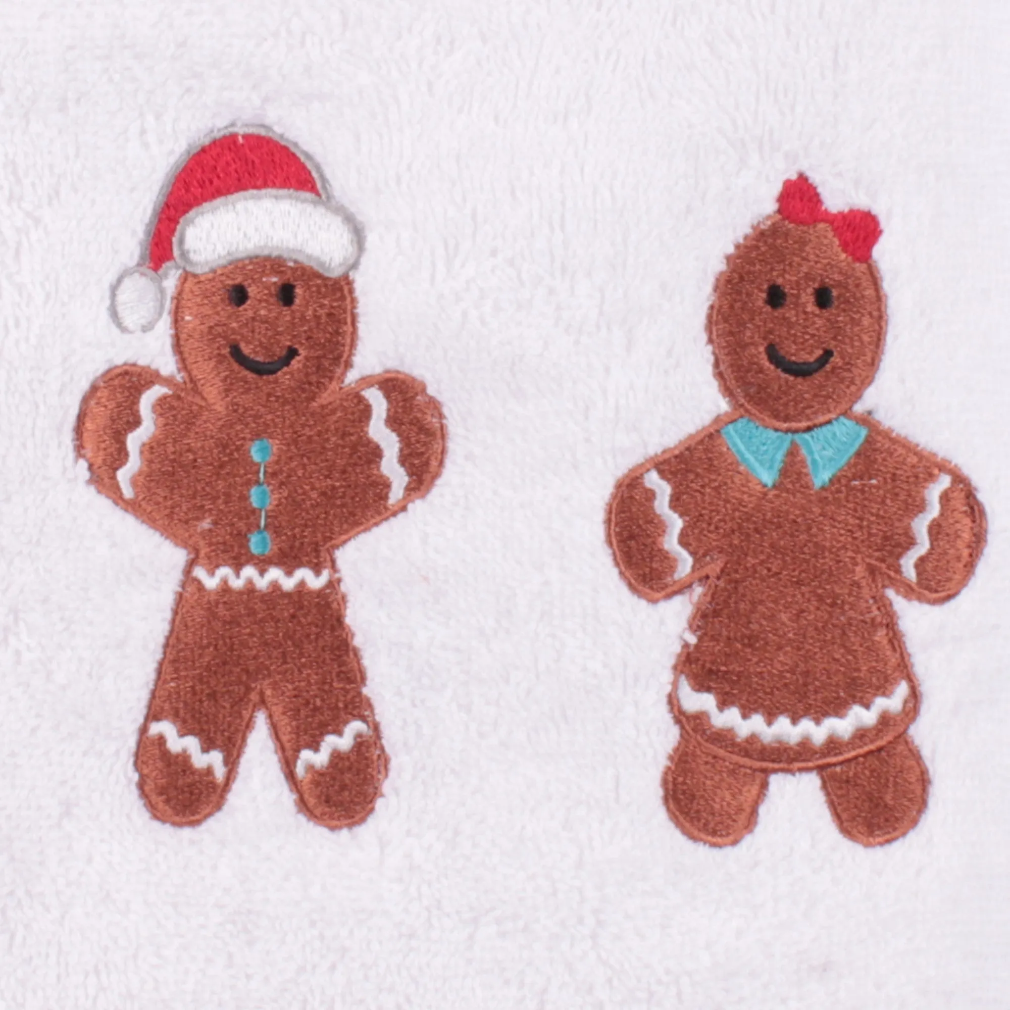 Gingerbread Hand Towel (2 pack) by Fusion Christmas in White 50 x 90cm