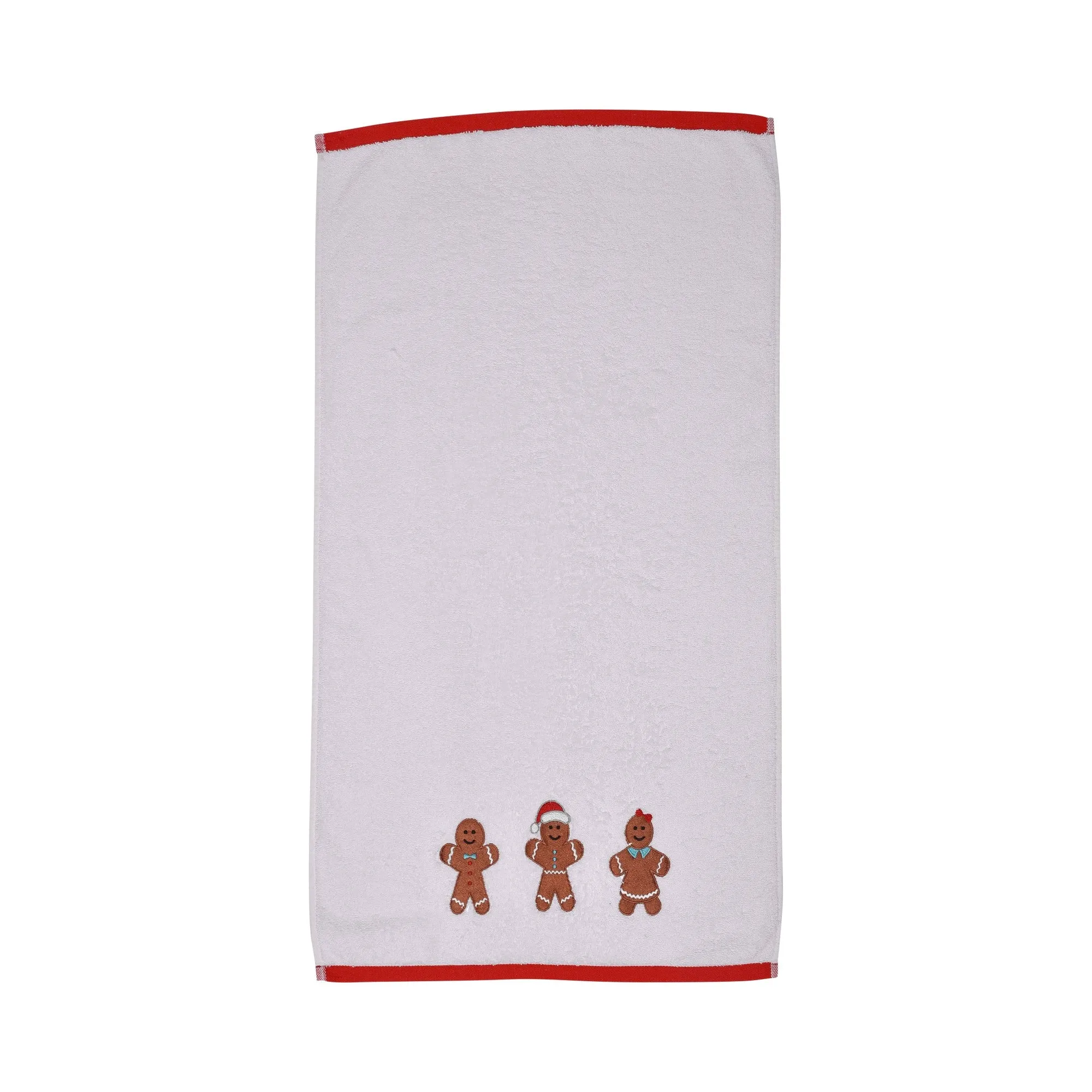 Gingerbread Hand Towel (2 pack) by Fusion Christmas in White 50 x 90cm