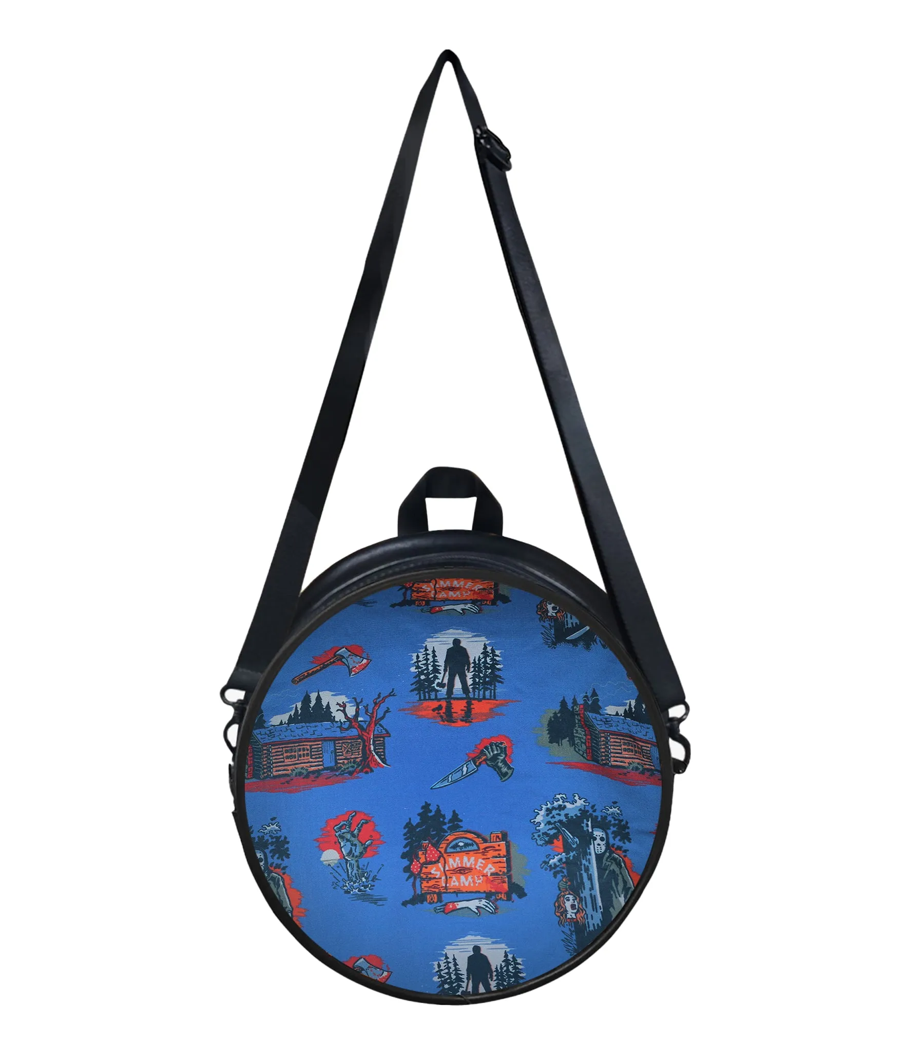 Halloween Printed And Faux Leather Round Purse