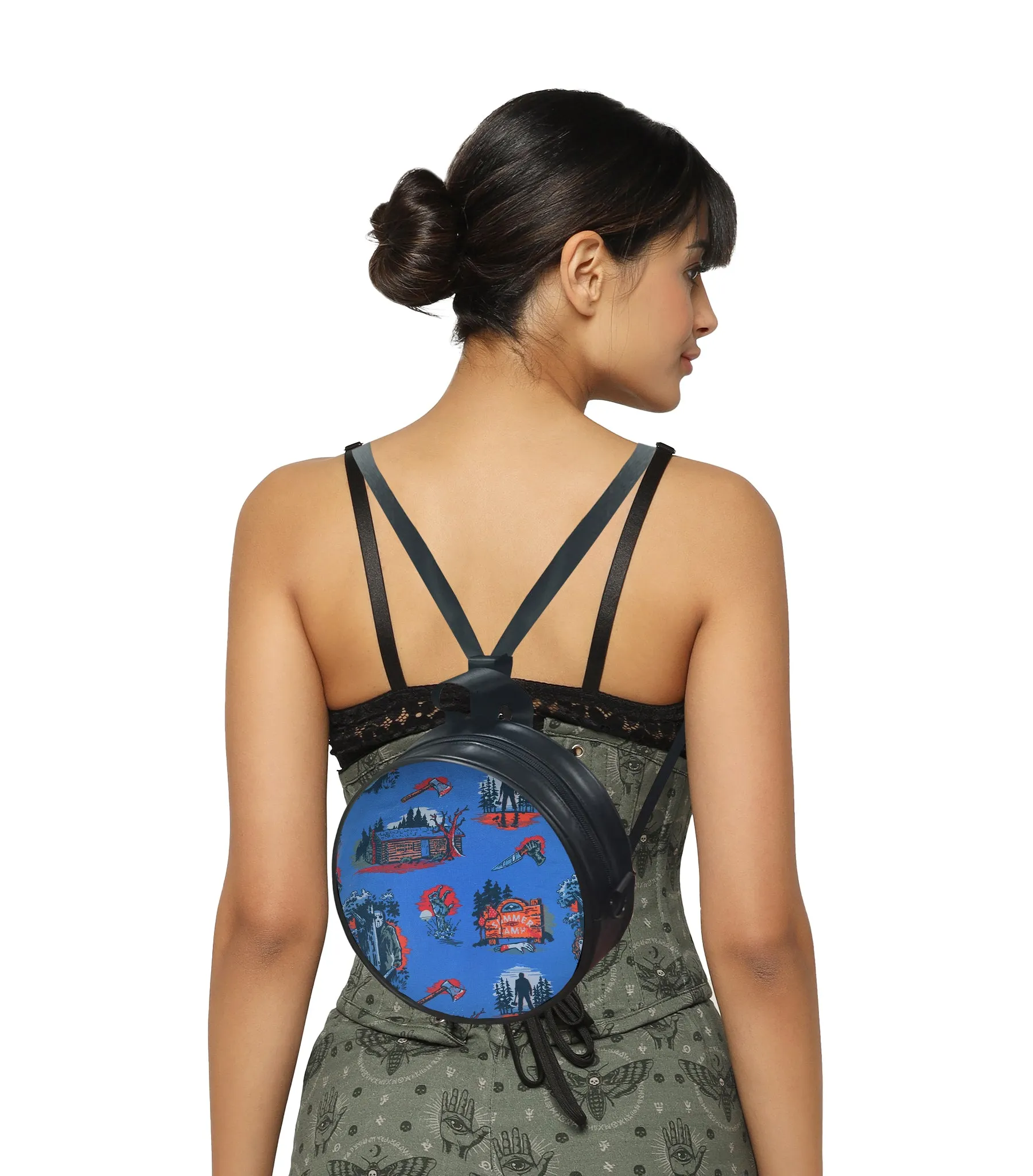Halloween Printed And Faux Leather Round Purse