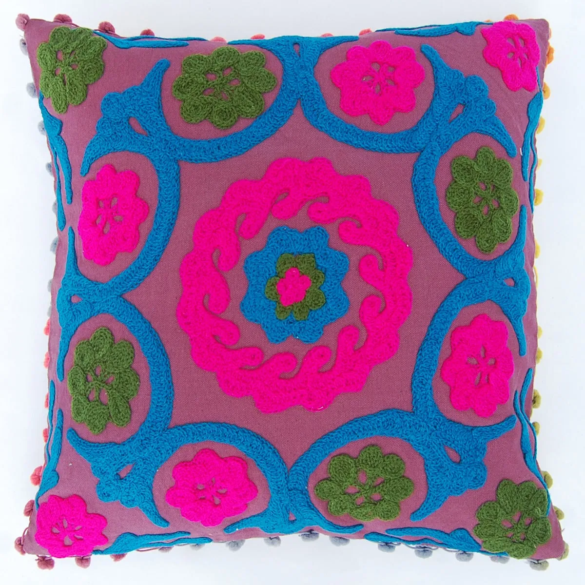 Hand Embroidered Indian Suzani Cushion Cover Decor Pillows