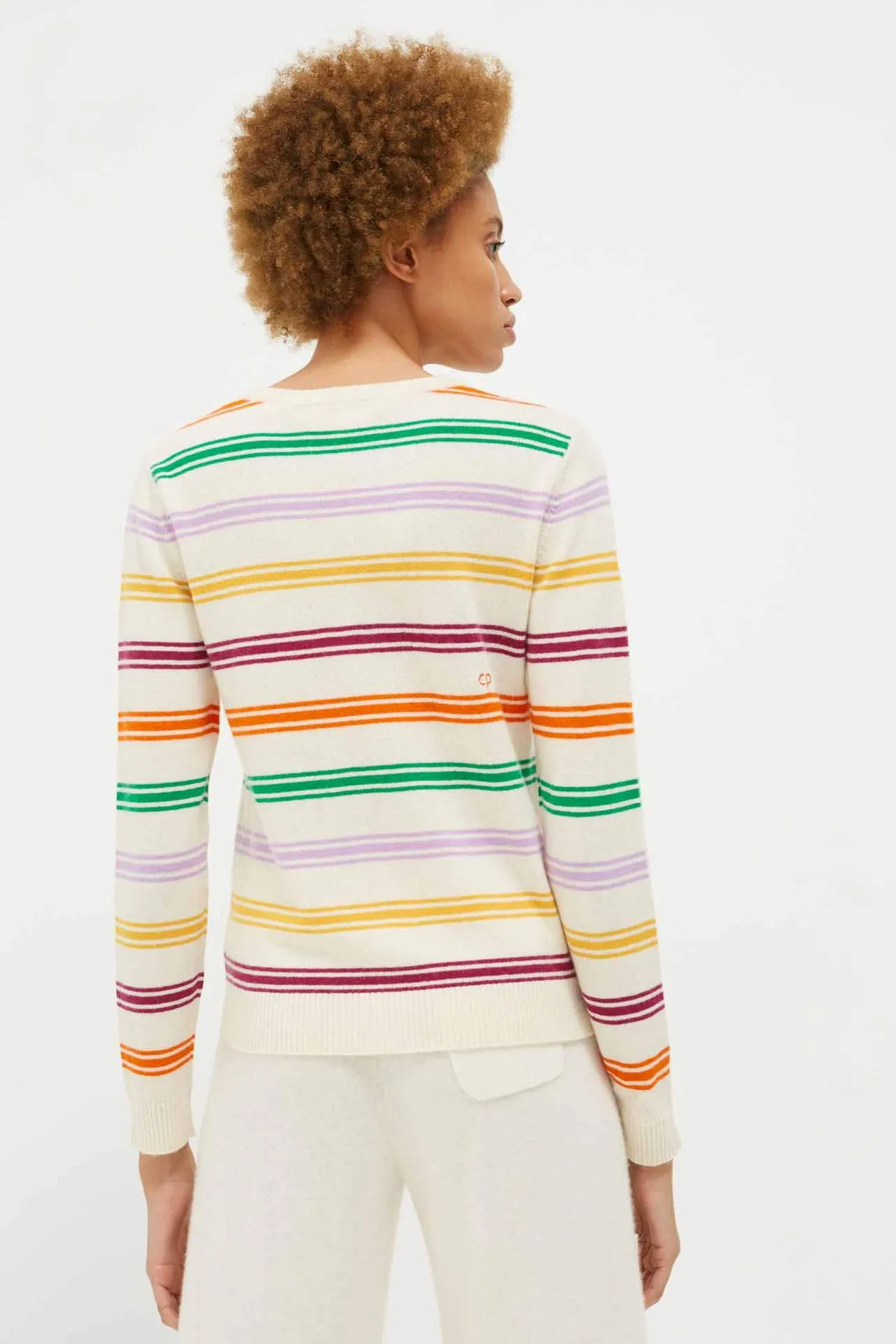 Multi Striped Sweater, Cream/Multi