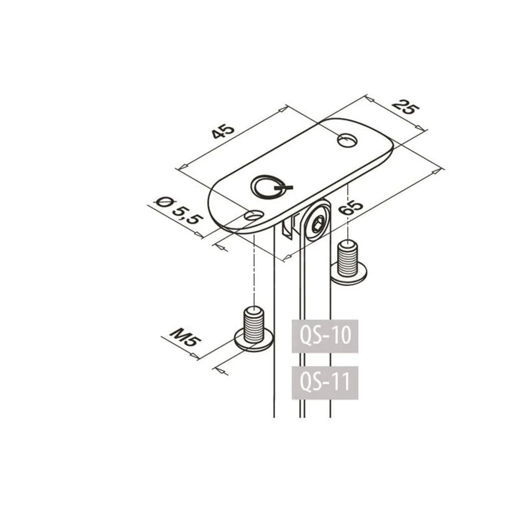 Q-Railing Square Line Adjustable Top Post Bracket To 1.5'' - 38mm Tube Material (Outdoor)