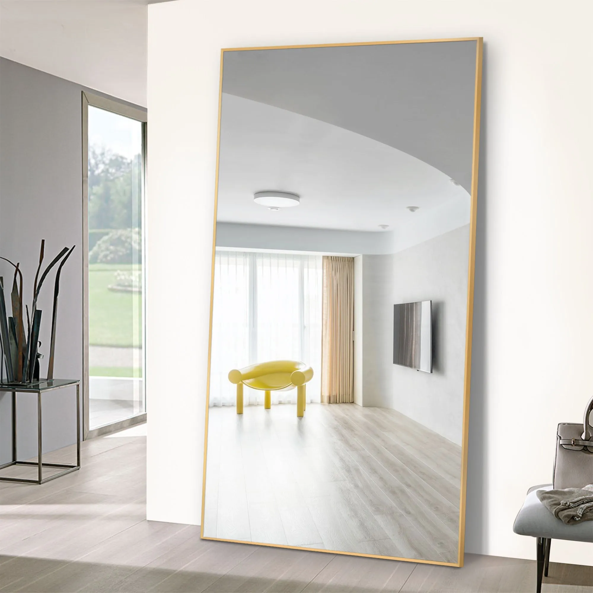Rachel 71" x 28" Metal Framed Full Length Oversized Mirror