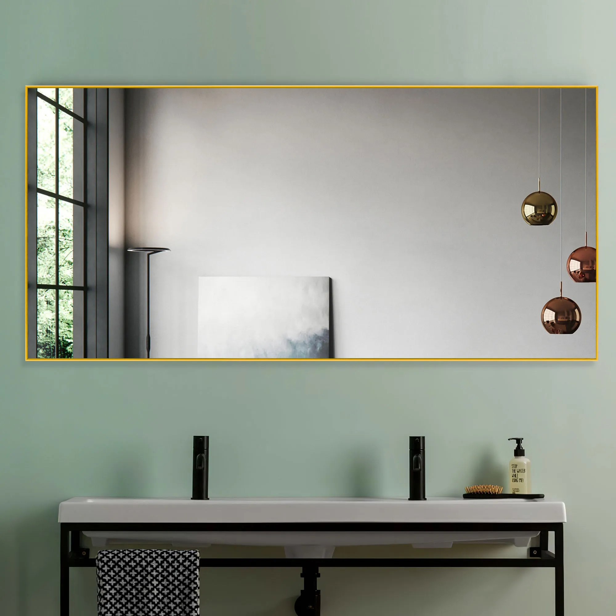 Rachel 71" x 28" Metal Framed Full Length Oversized Mirror