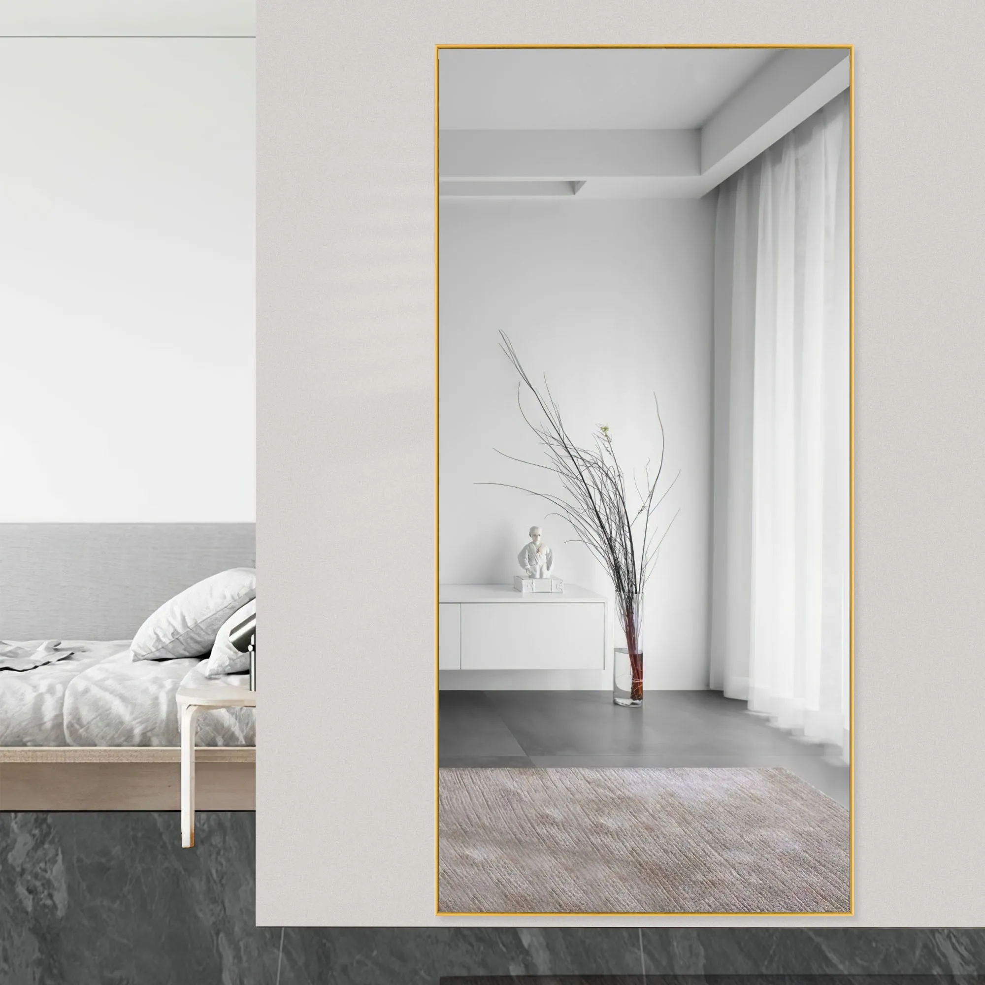 Rachel 71" x 28" Metal Framed Full Length Oversized Mirror