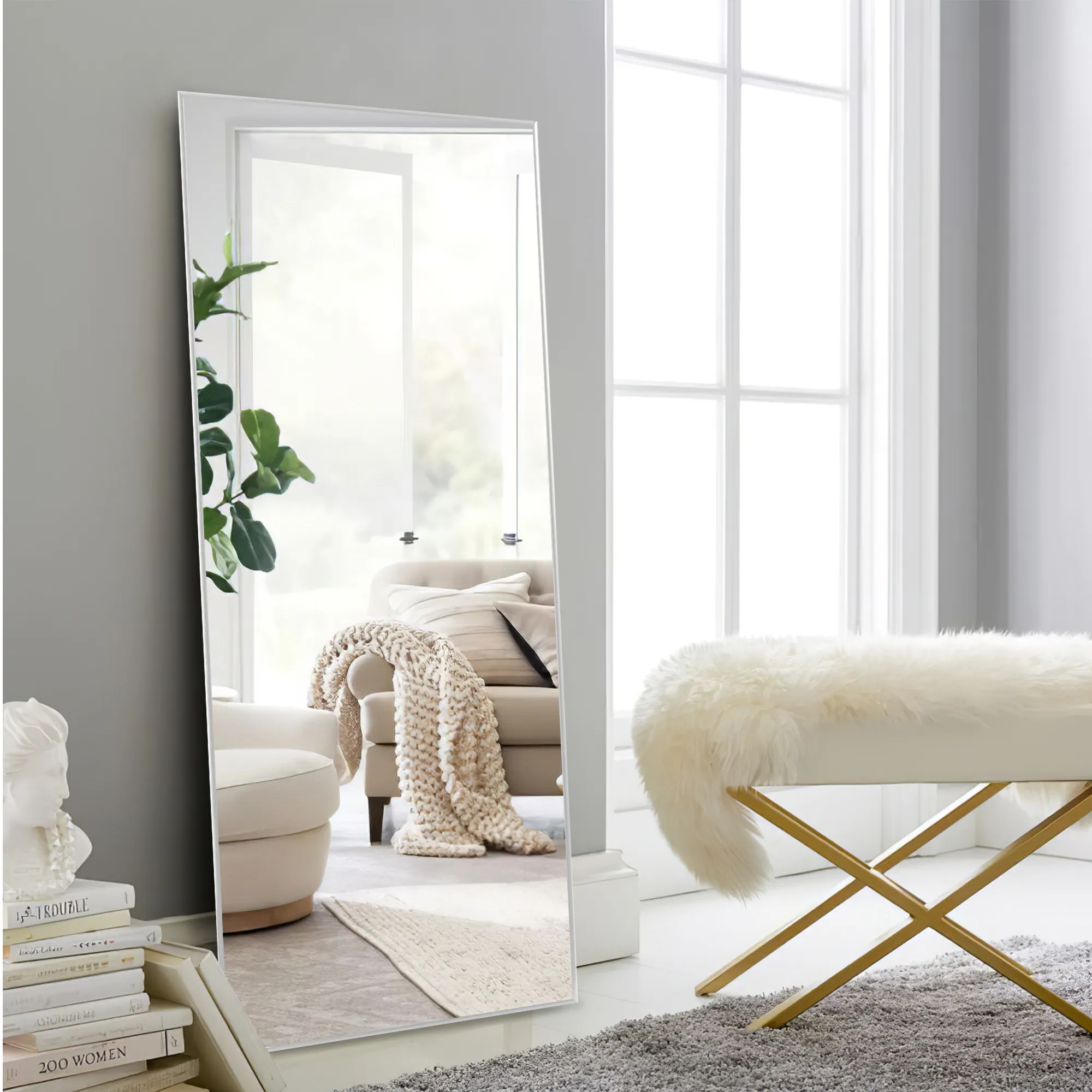 Rachel 71" x 28" Metal Framed Full Length Oversized Mirror