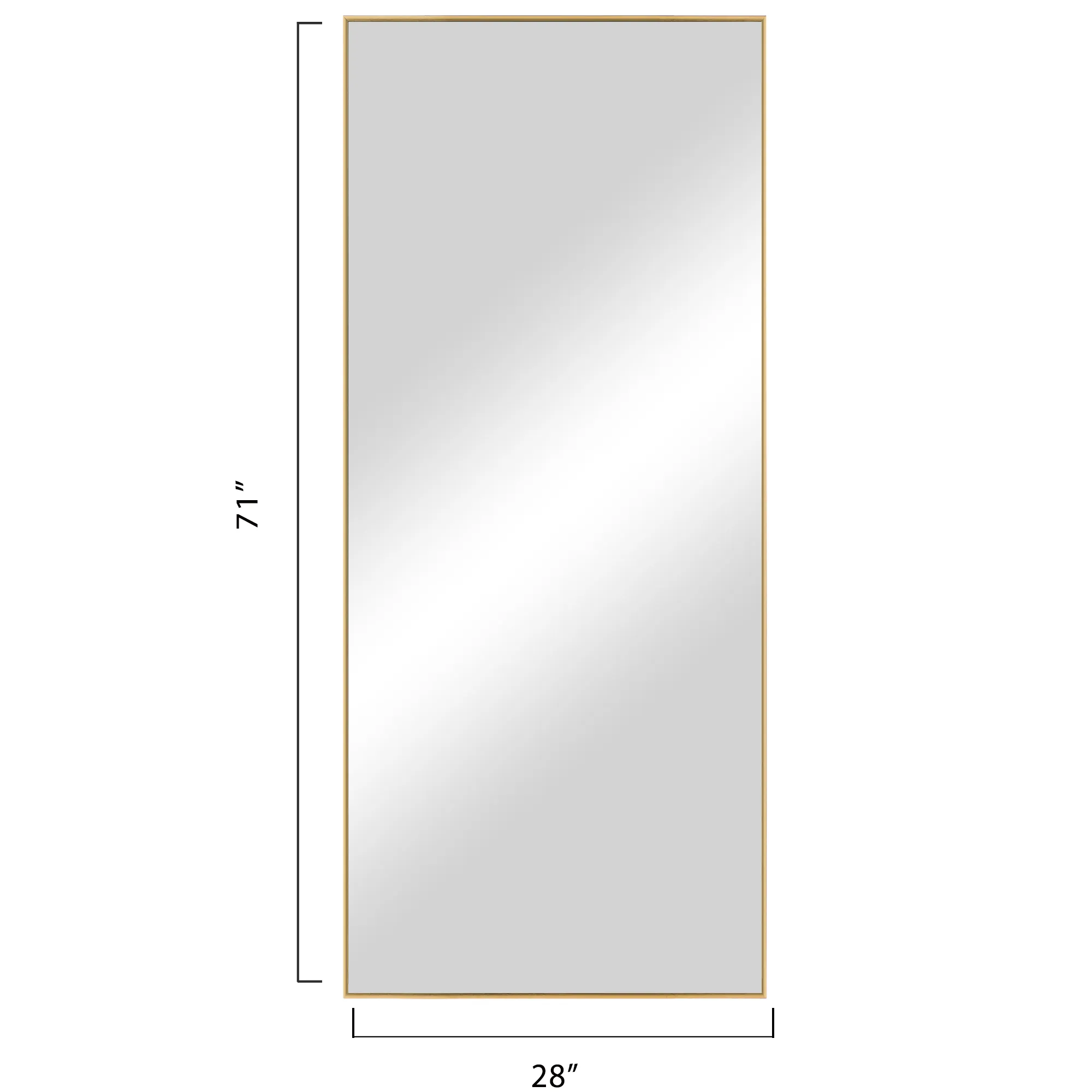 Rachel 71" x 28" Metal Framed Full Length Oversized Mirror