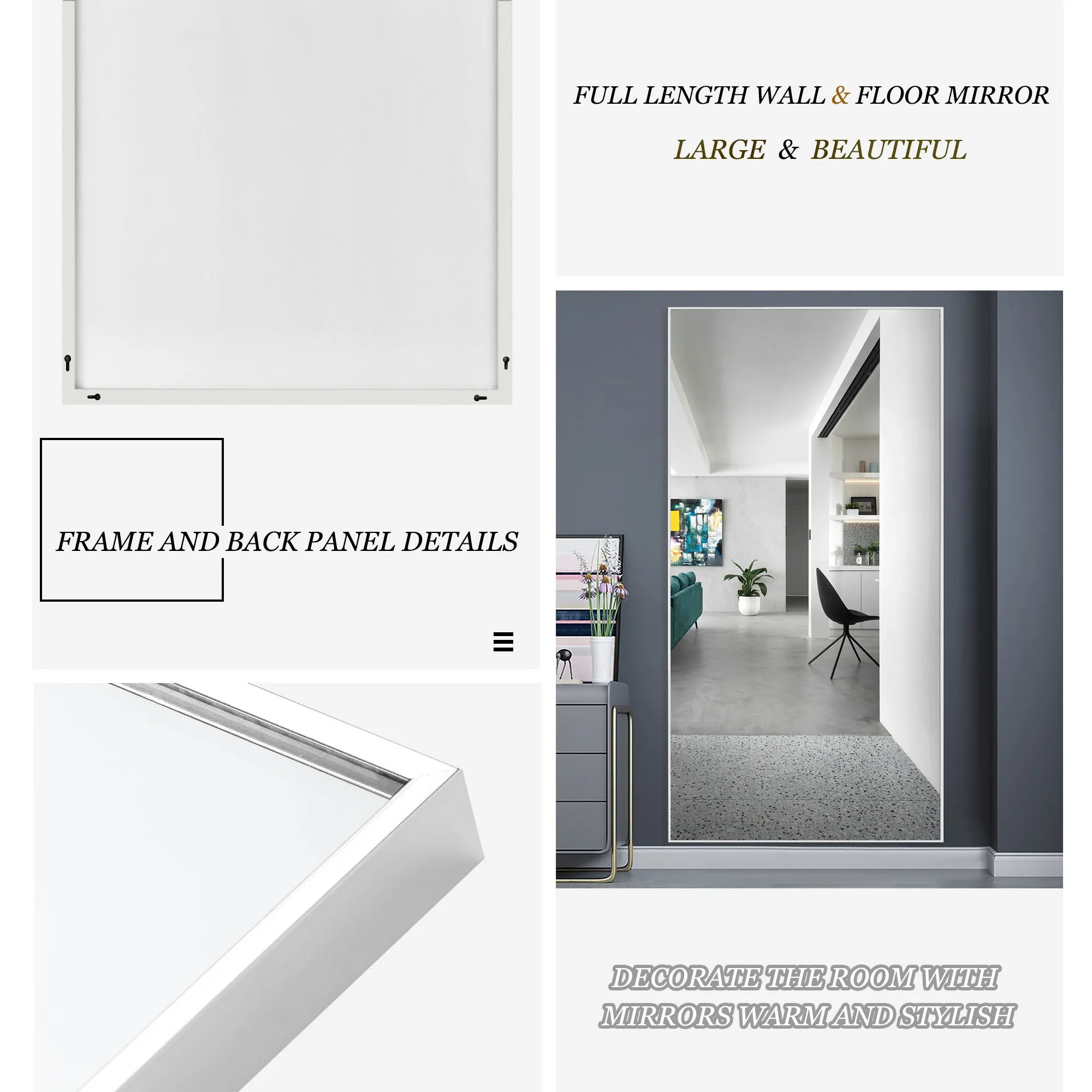 Rachel 71" x 28" Metal Framed Full Length Oversized Mirror