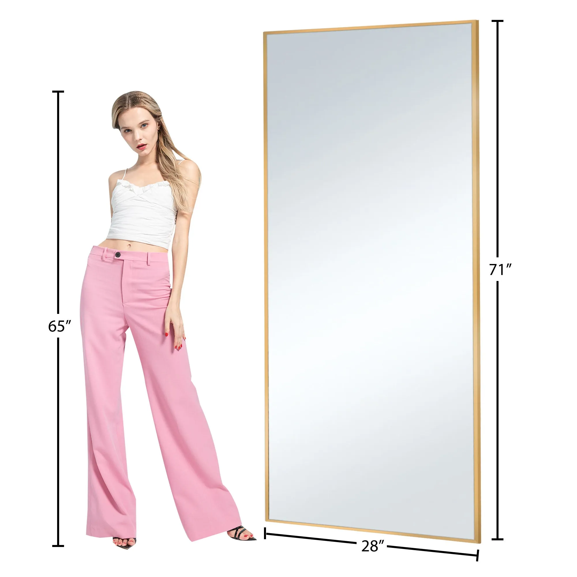 Rachel 71" x 28" Metal Framed Full Length Oversized Mirror