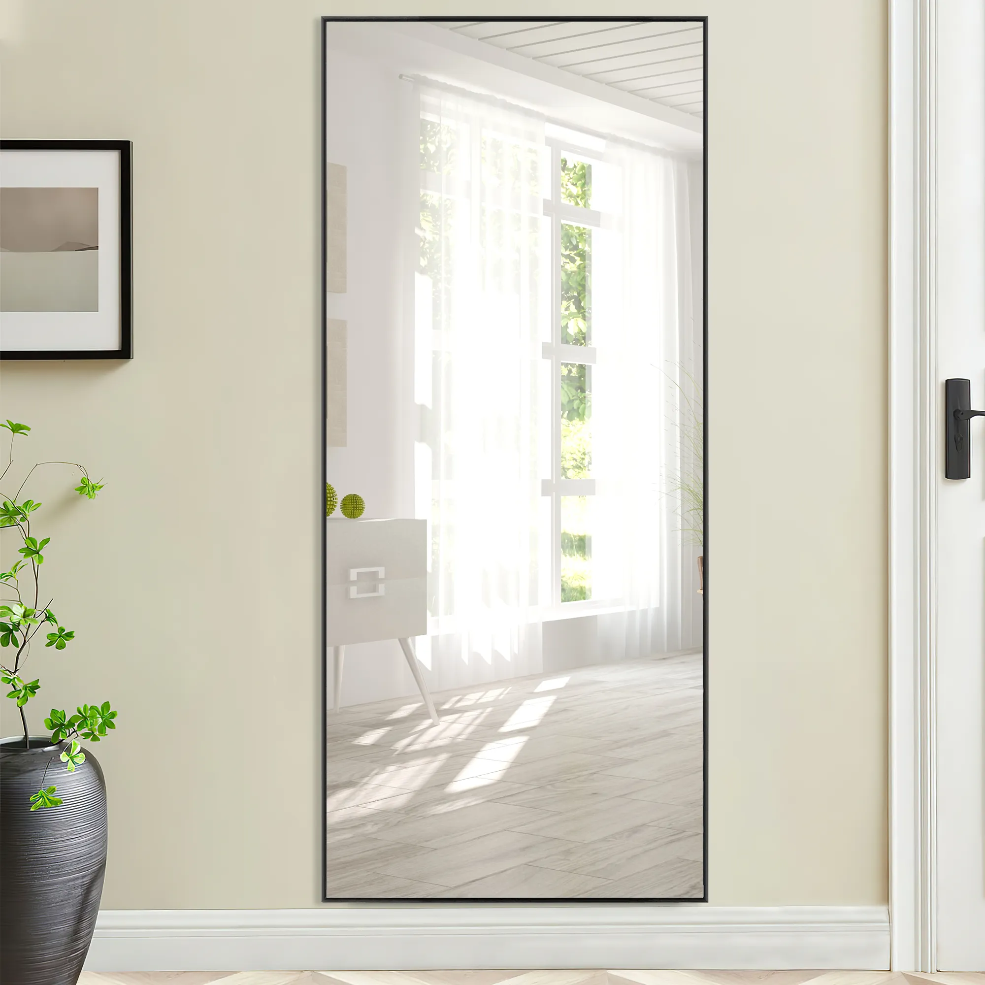 Rachel 71" x 28" Metal Framed Full Length Oversized Mirror