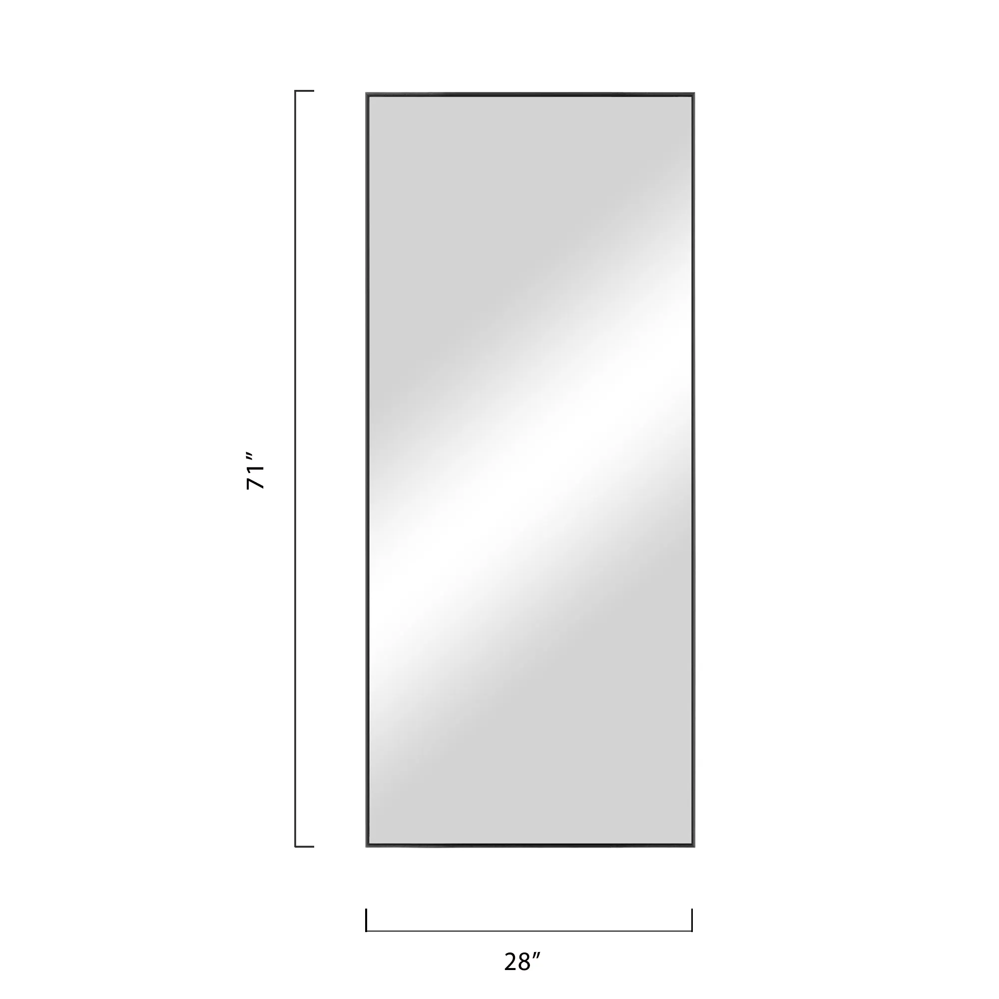 Rachel 71" x 28" Metal Framed Full Length Oversized Mirror