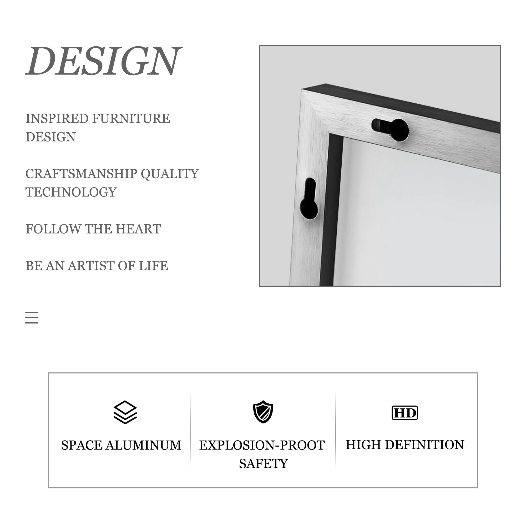 Rachel 71" x 28" Metal Framed Full Length Oversized Mirror