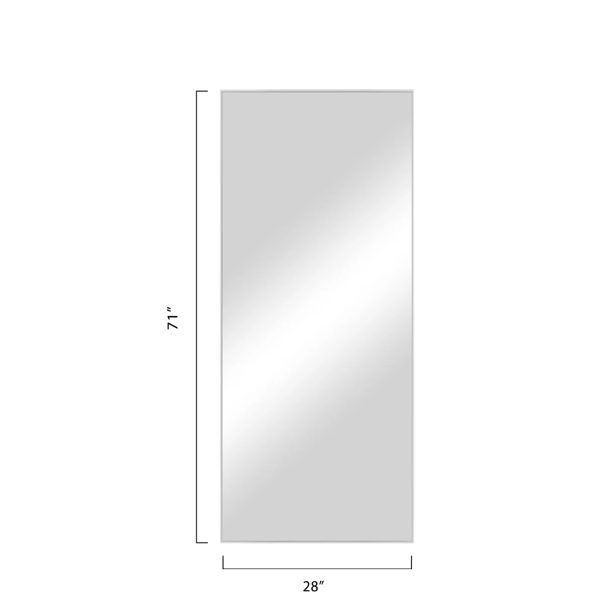 Rachel 71" x 28" Metal Framed Full Length Oversized Mirror