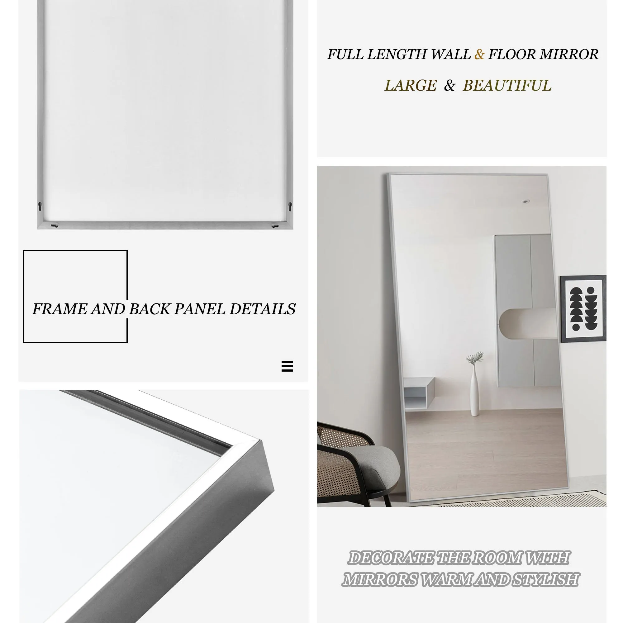 Rachel 71" x 28" Metal Framed Full Length Oversized Mirror