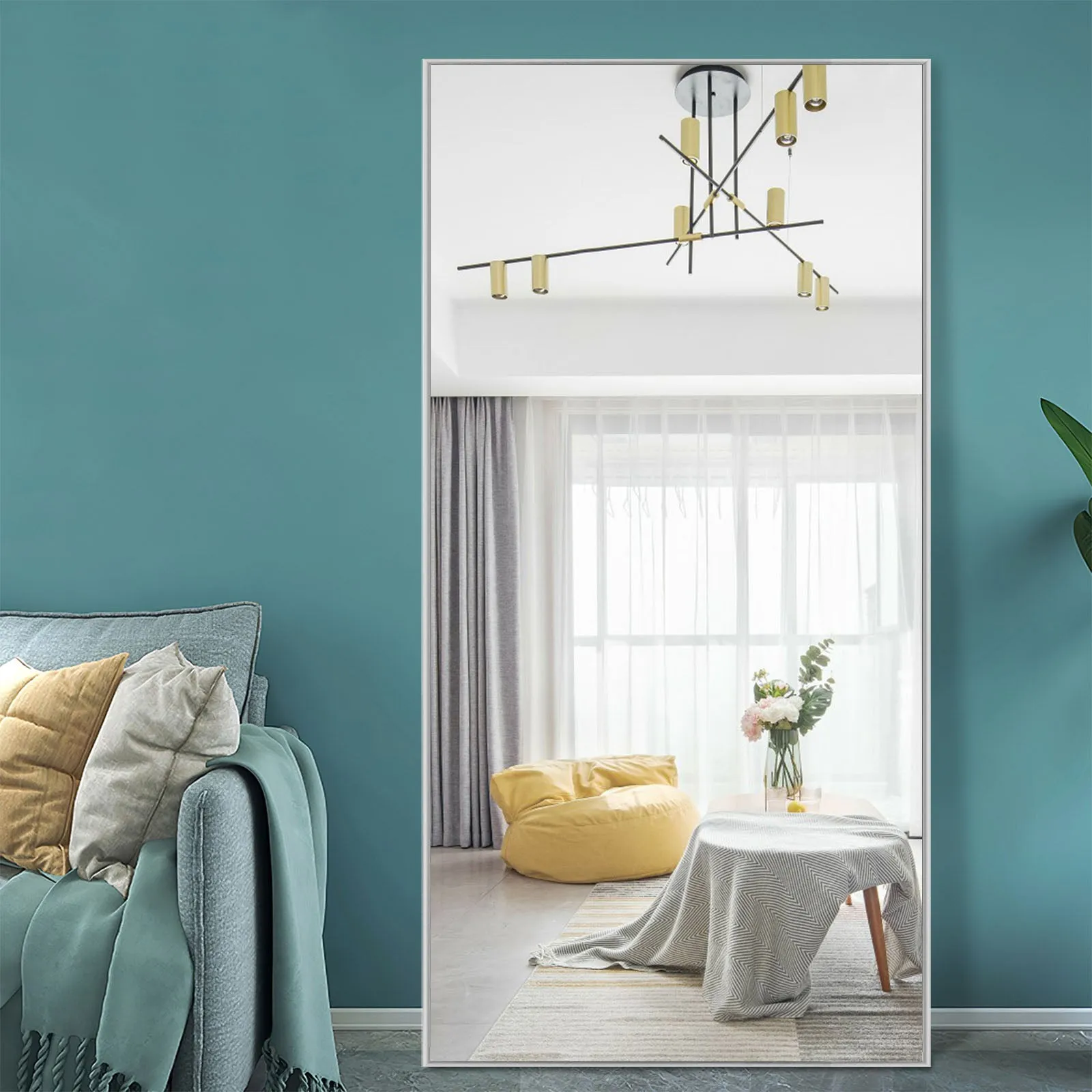 Rachel 71" x 28" Metal Framed Full Length Oversized Mirror