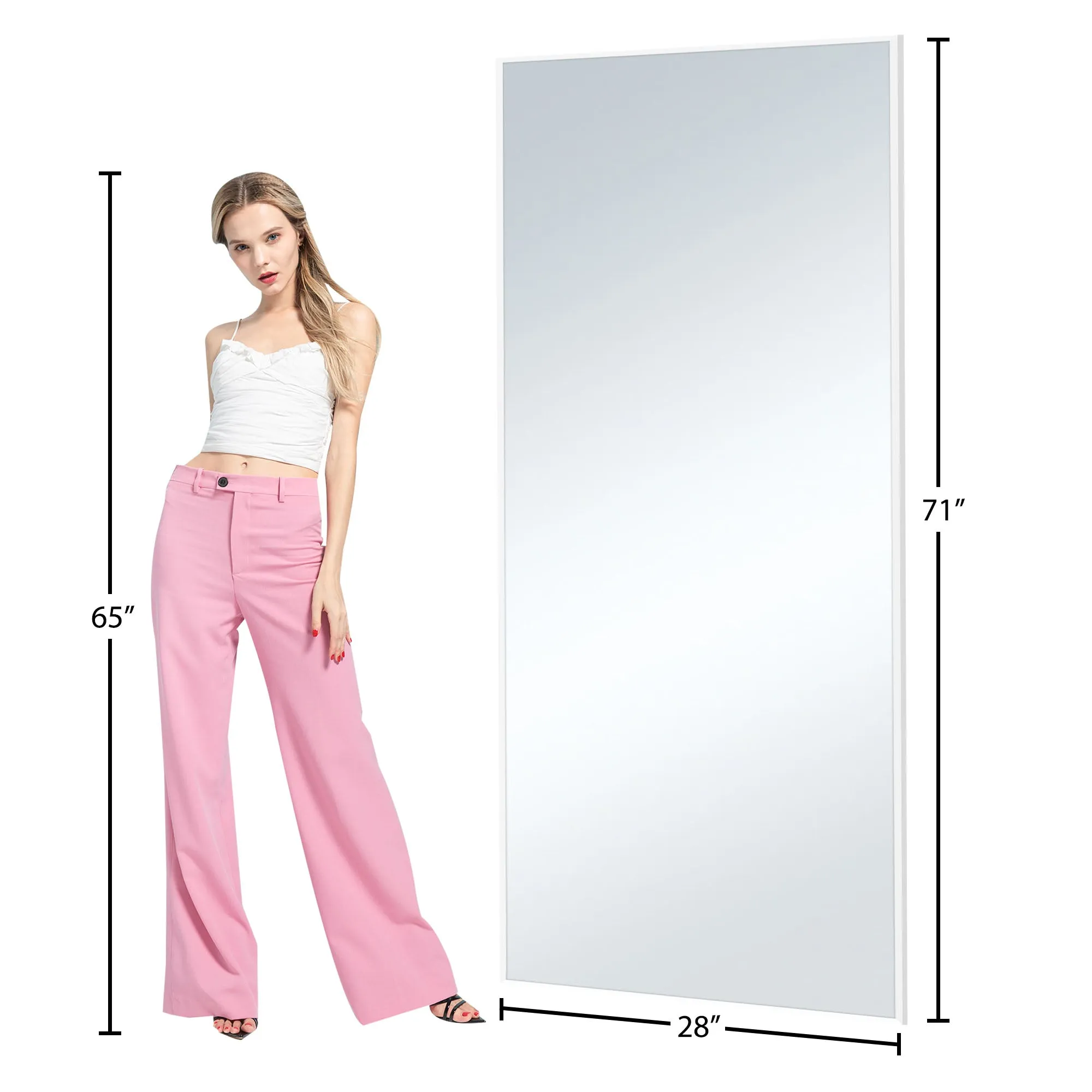 Rachel 71" x 28" Metal Framed Full Length Oversized Mirror