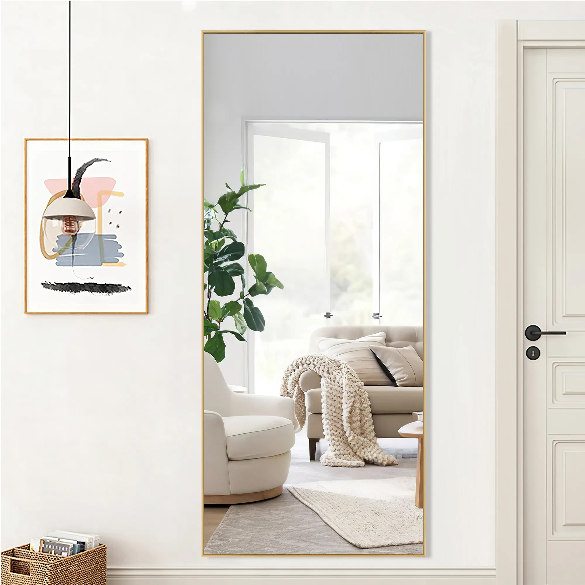 Rachel 71" x 28" Metal Framed Full Length Oversized Mirror
