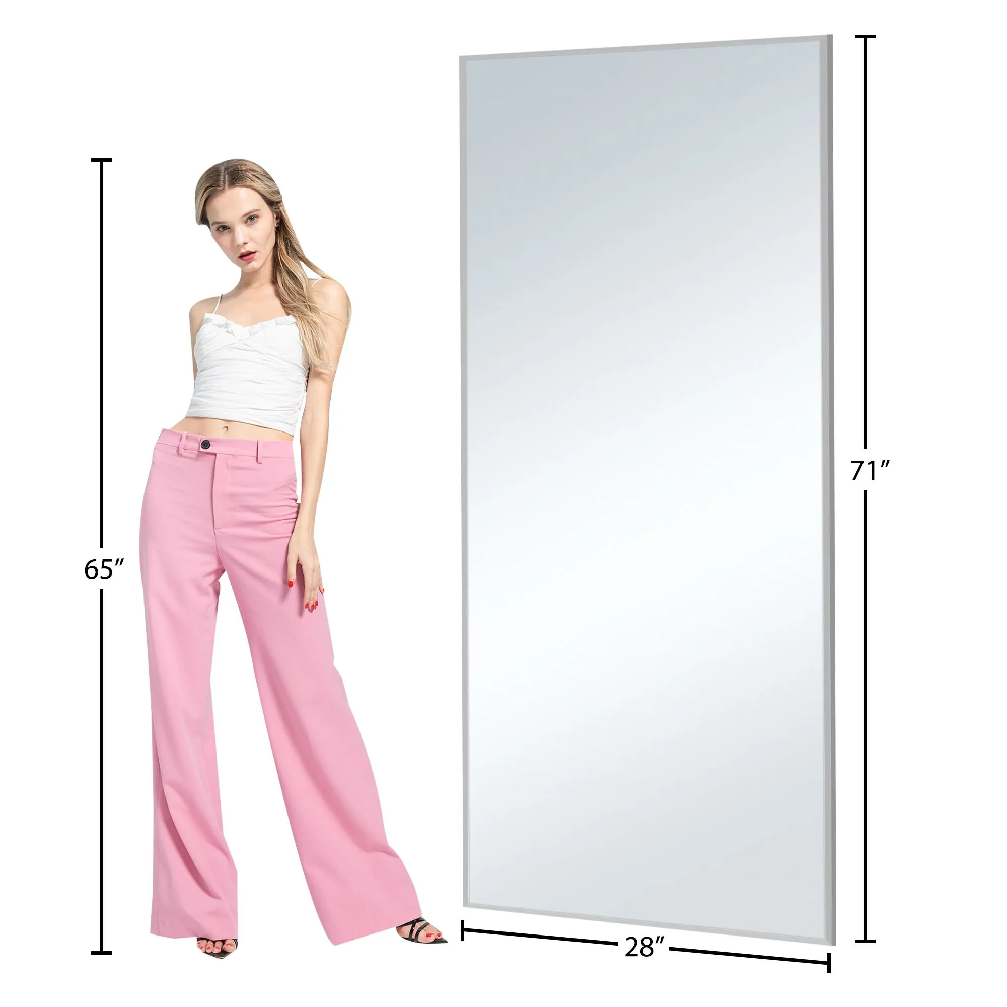 Rachel 71" x 28" Metal Framed Full Length Oversized Mirror
