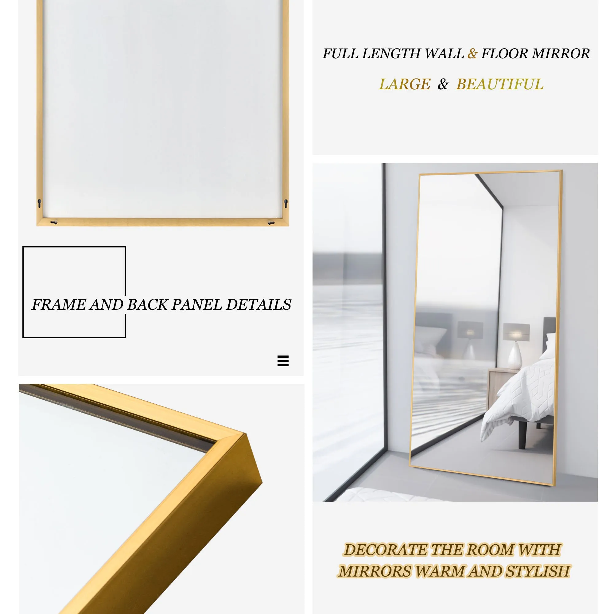 Rachel 71" x 28" Metal Framed Full Length Oversized Mirror