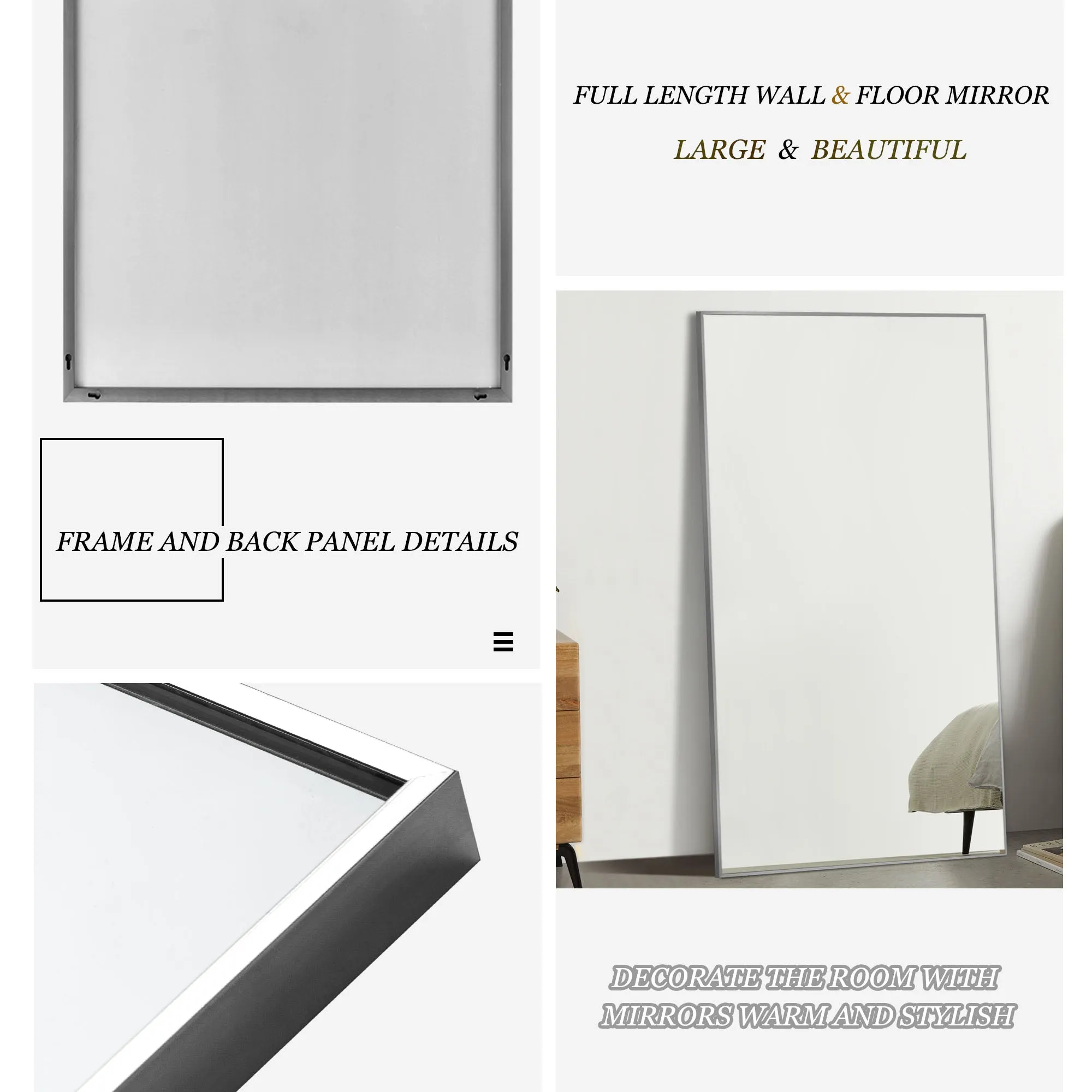 Rachel 71" x 28" Metal Framed Full Length Oversized Mirror