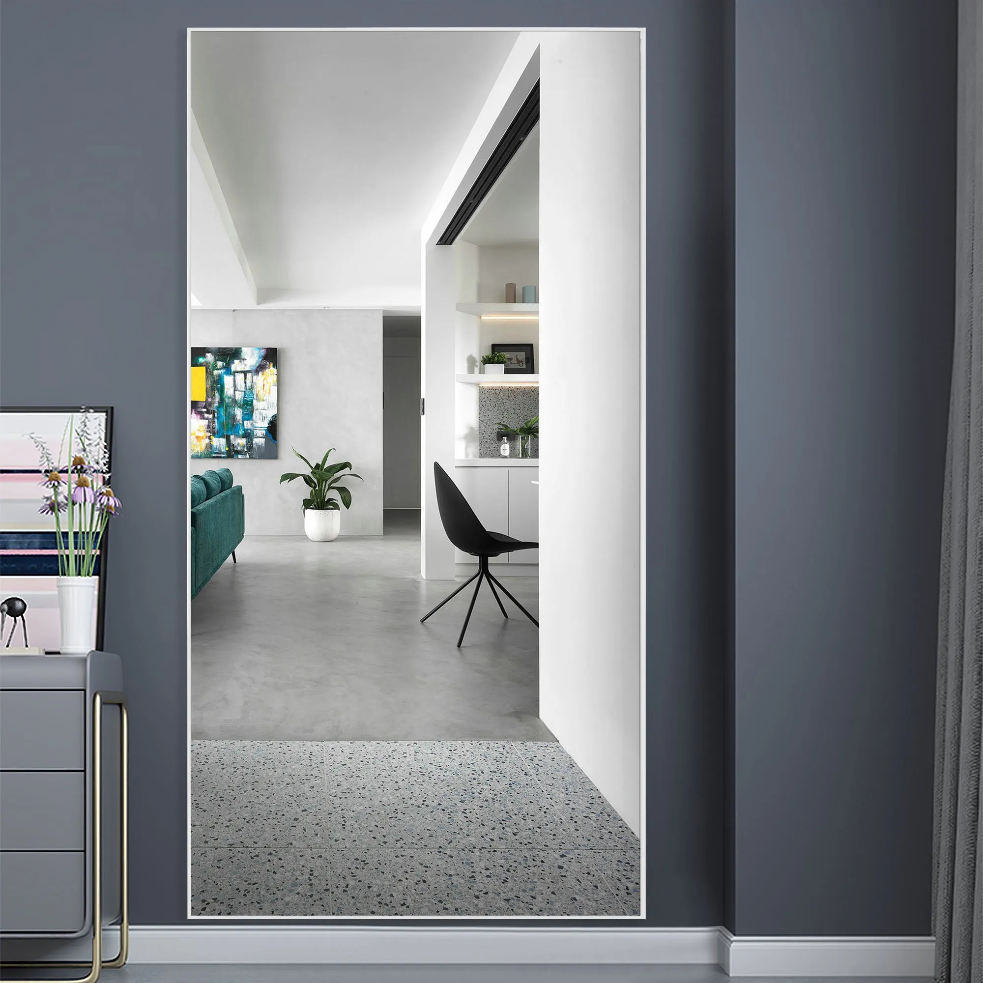 Rachel 71" x 28" Metal Framed Full Length Oversized Mirror