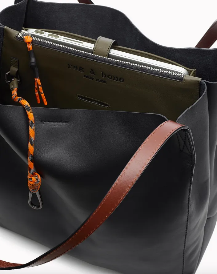 Rag & Bone - Passenger Tote in Black/Olive Night