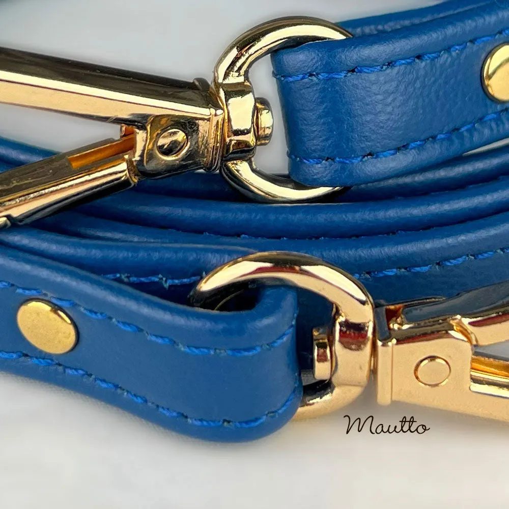 Royal Blue Leather Purse Strap, Handbag Strap or Bandolier - Customize Length (Short Shoulder to Extra Long Crossbody Size) - Half Inch Wide