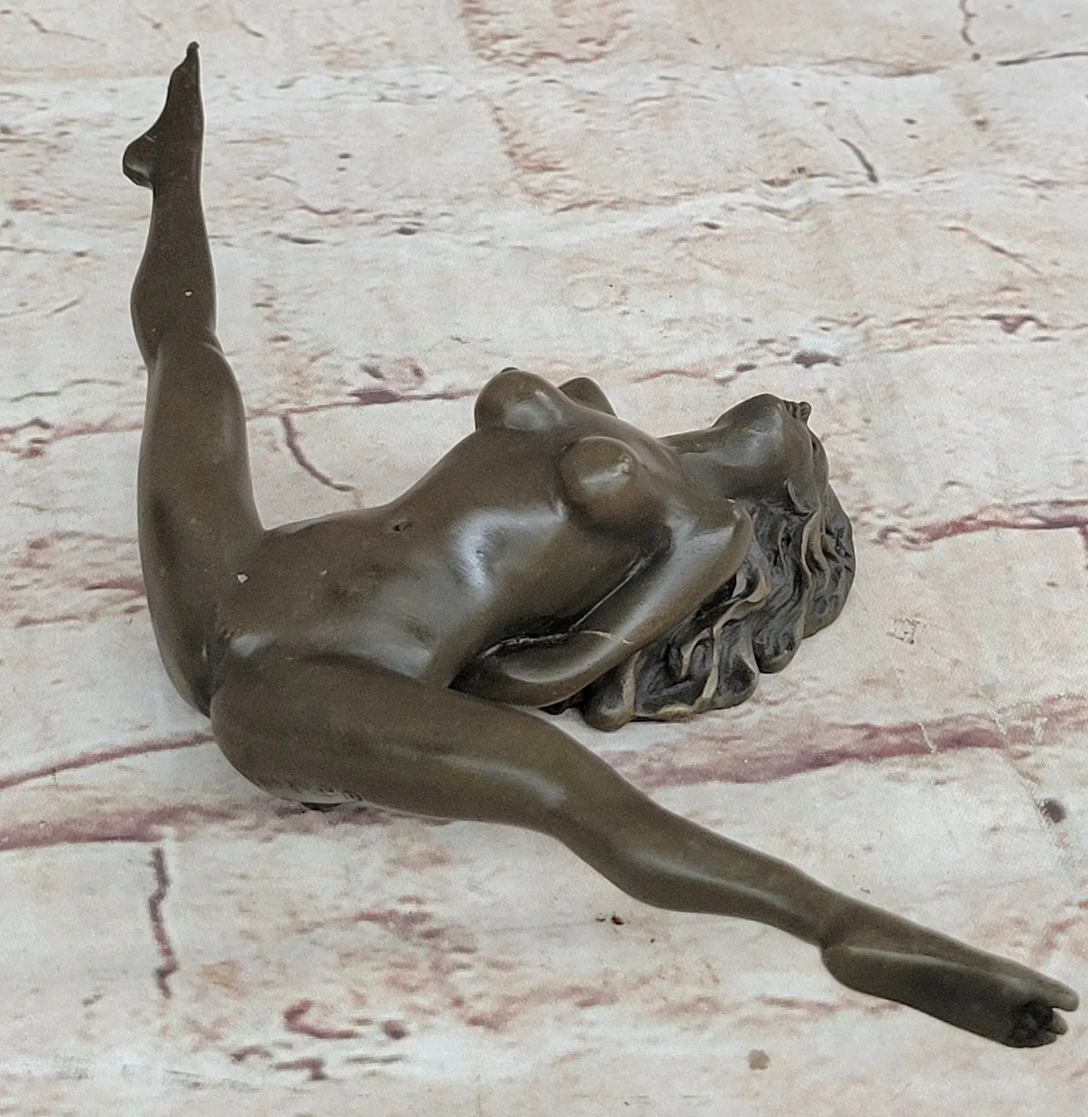 Sexy Girl Chantal - Artwork Nude -Bronze - Signed J. Patoue Sculpture Figurine