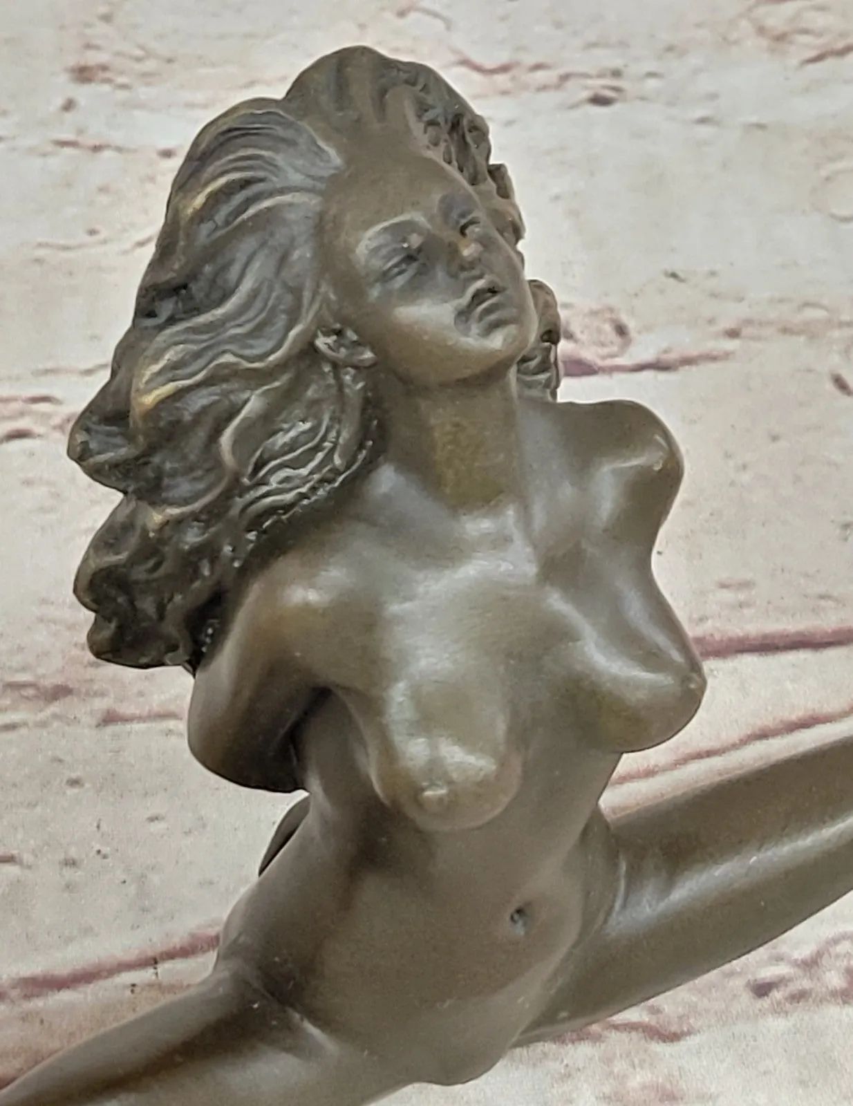 Sexy Girl Chantal - Artwork Nude -Bronze - Signed J. Patoue Sculpture Figurine