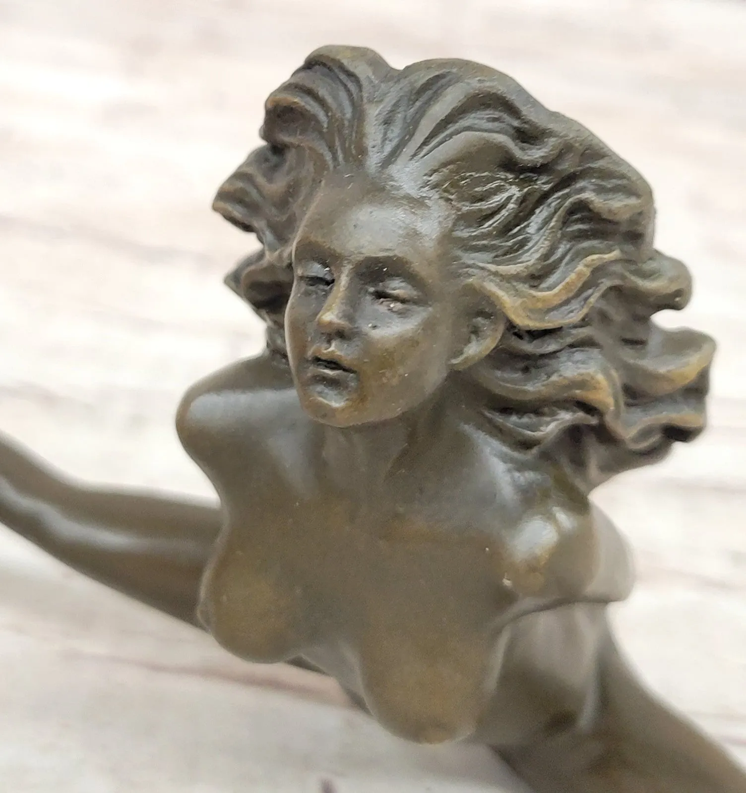 Sexy Girl Chantal - Artwork Nude -Bronze - Signed J. Patoue Sculpture Figurine