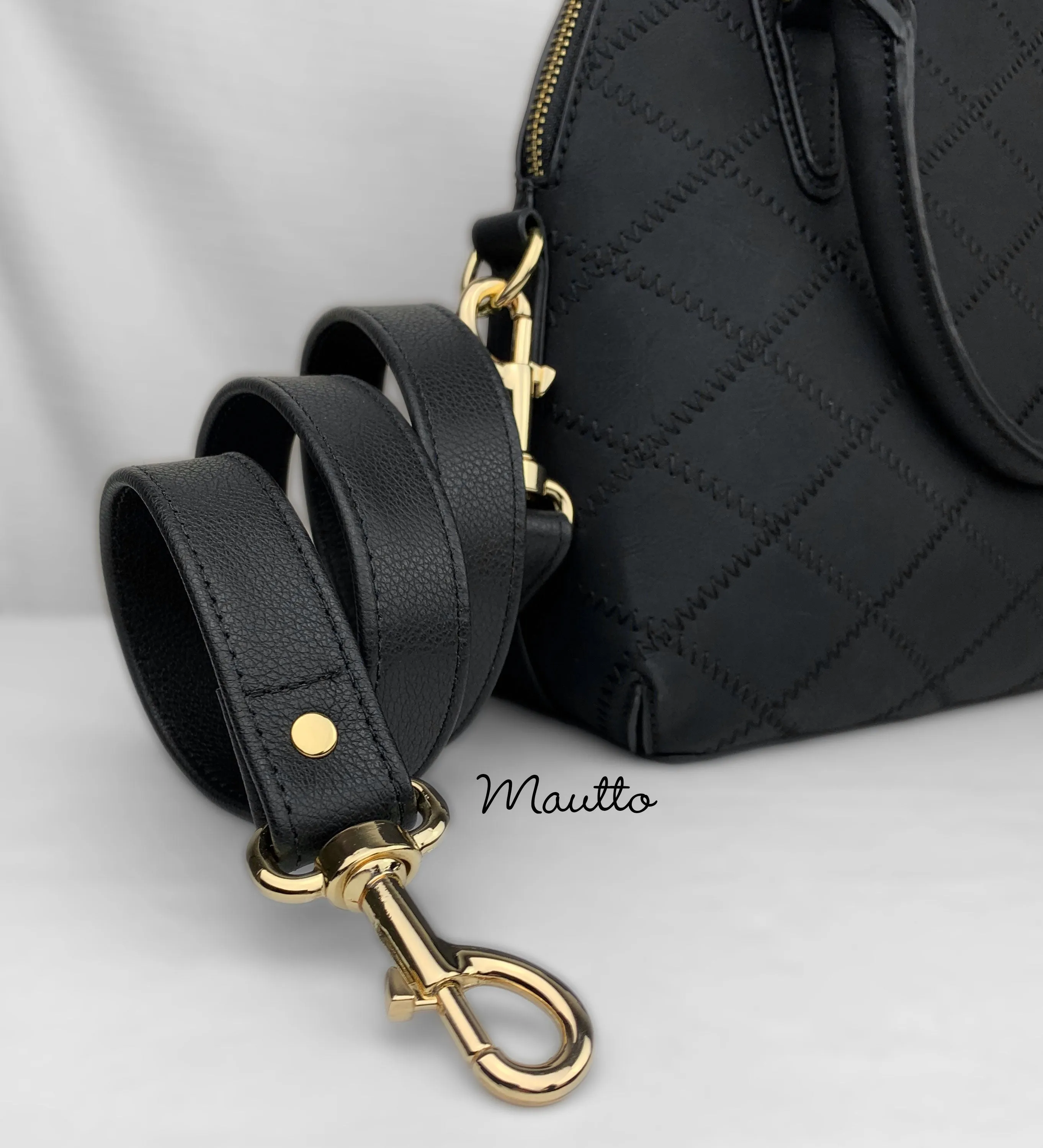 Short Crossbody Leather Strap - 40 inch Length, 1 inch (25mm) Wide - Choose Gold-tone Connector Style - Modern Colors Collection